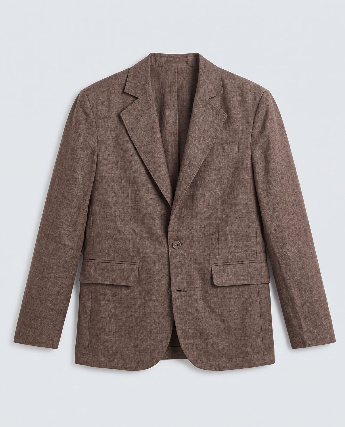 Rare Rabbit Men's Borium-Bl Brown 100% Linen Fabric Full Sleeve Lapel Collar Regular Plain Blazer