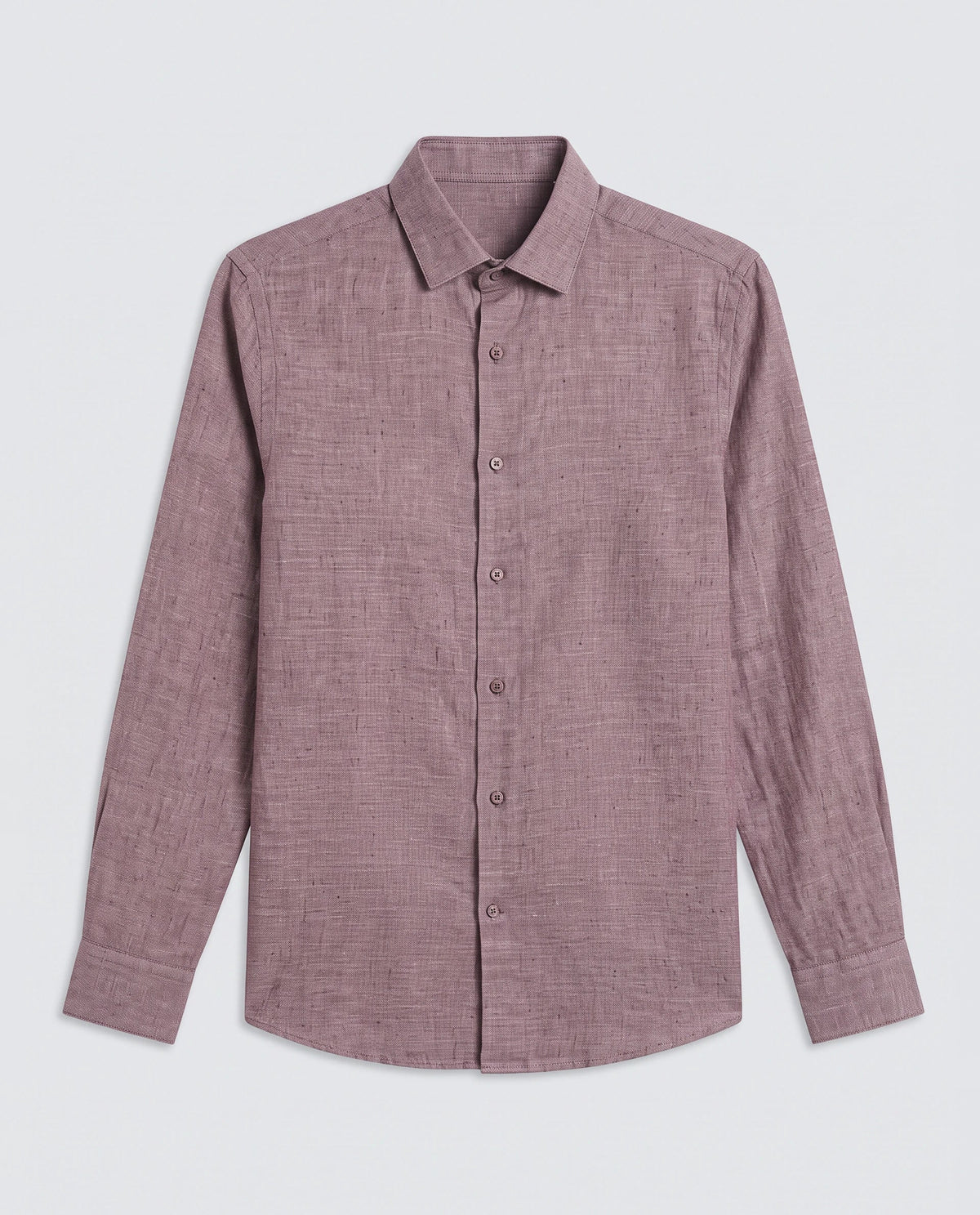 Rare Rabbit Men's Borium-D-26 Dark Purple 100% Linen Full Sleeve Spread Collar Regular Fit Plain Shirt