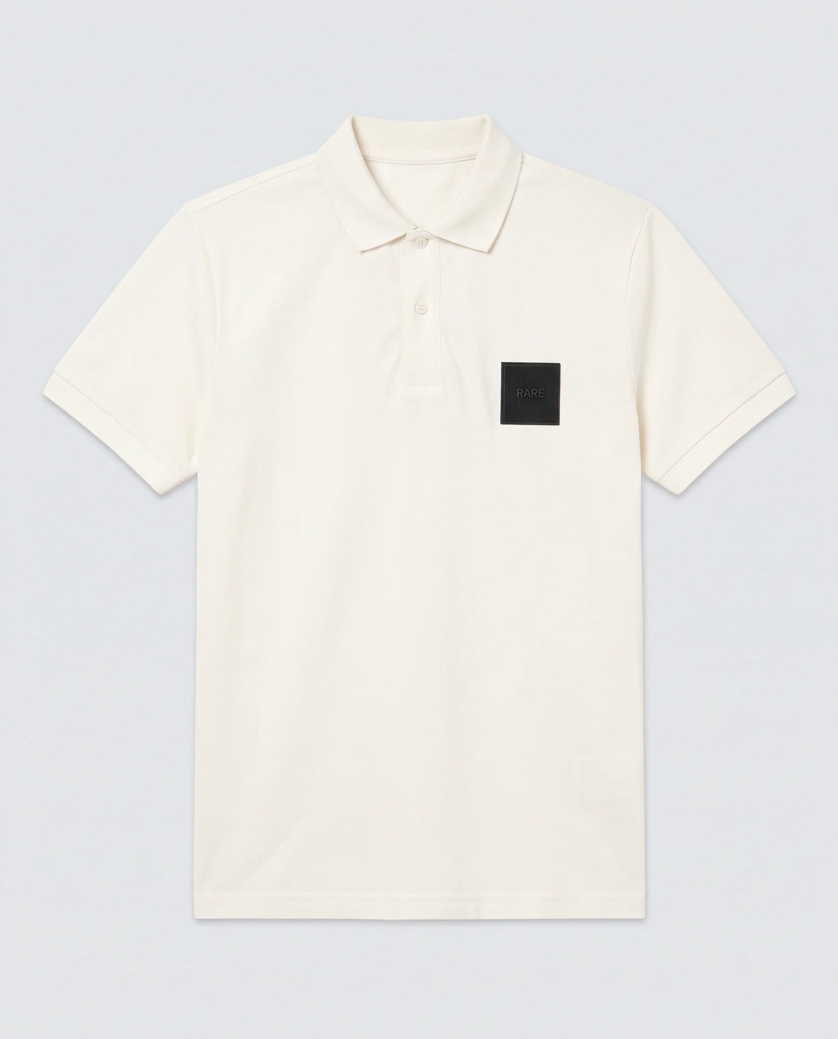 Rare Rabbit Men's Boro Off White Cotton Blend Fabric Half Sleeve Spread Collar Regular Fit Plain Polo