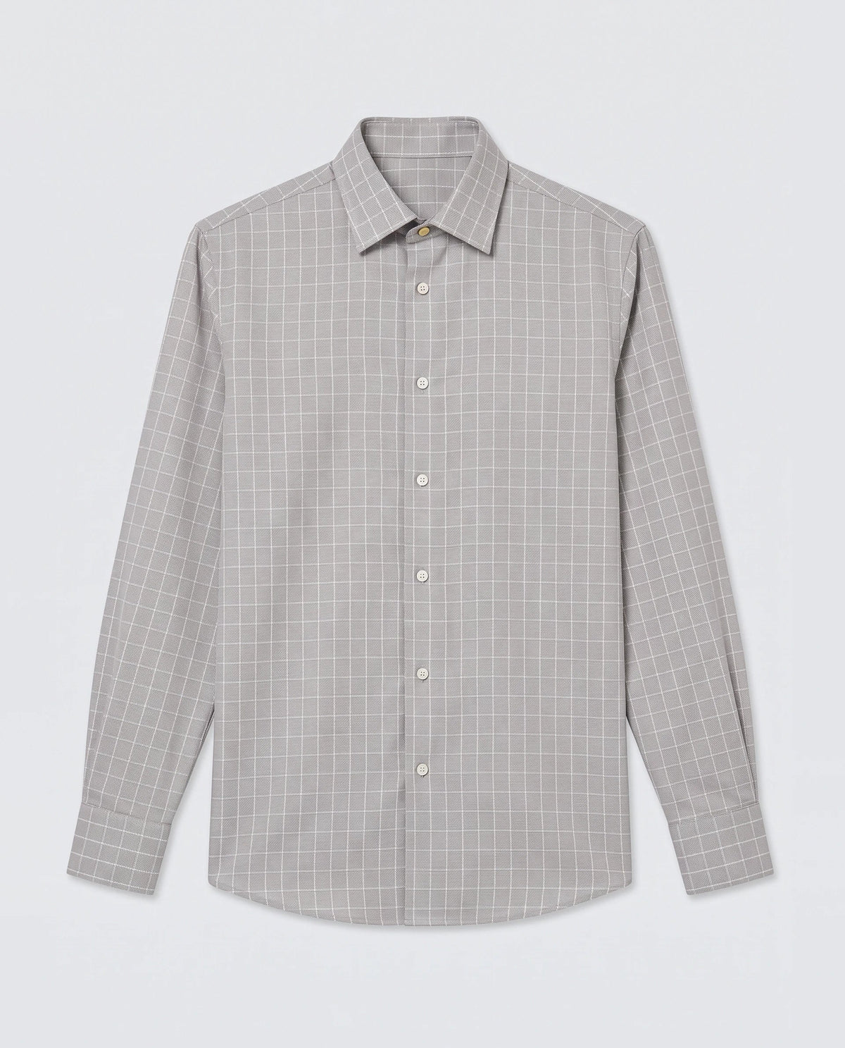 Rare Rabbit Men's Caler Light Grey Cotton Full Sleeve Spread Collar Regular Fit Checked Shirt