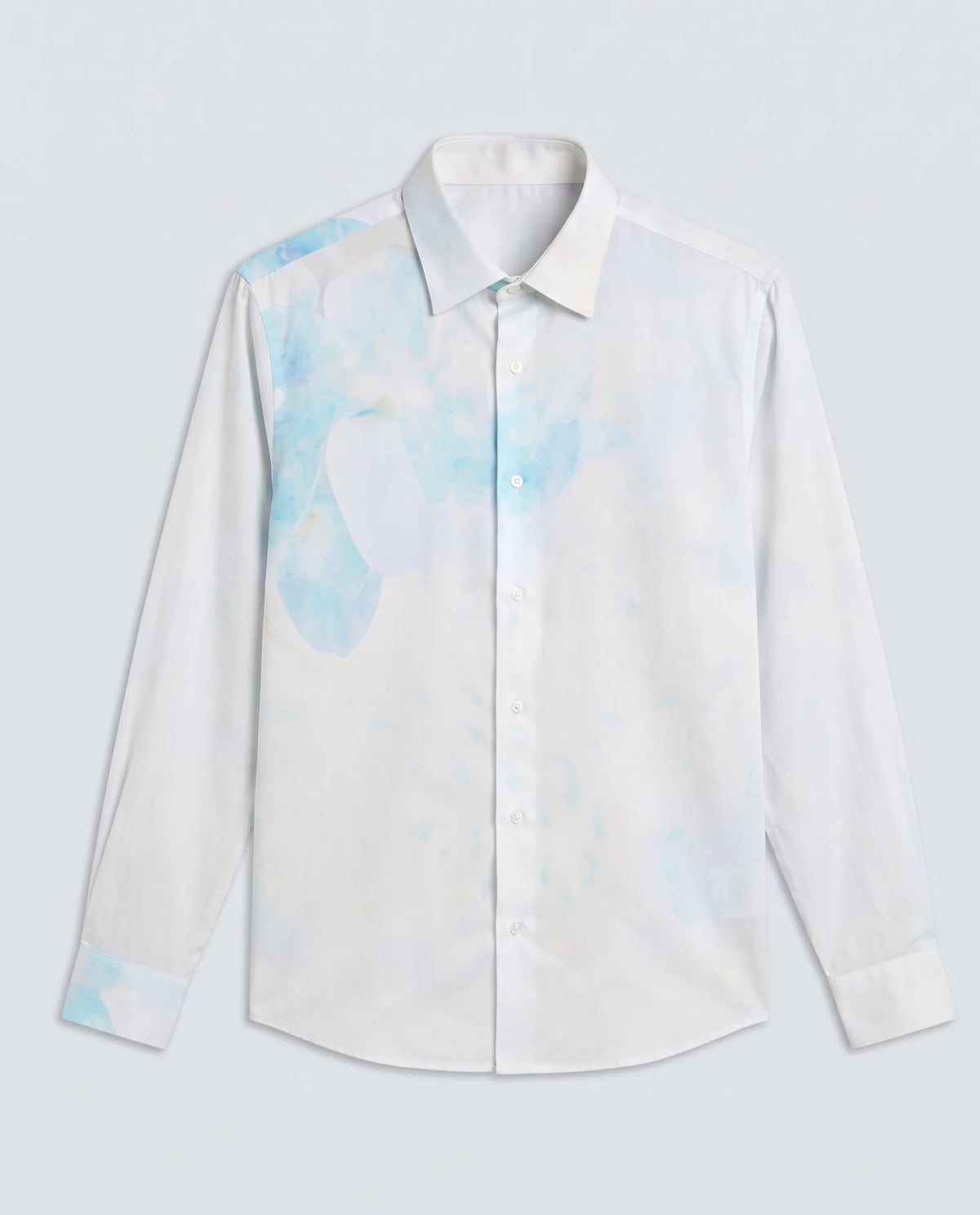Rare Rabbit Men's Cleo White Viscose Fabric Full Sleeve Spread Collar Regular Fit Abstract Print Shirt