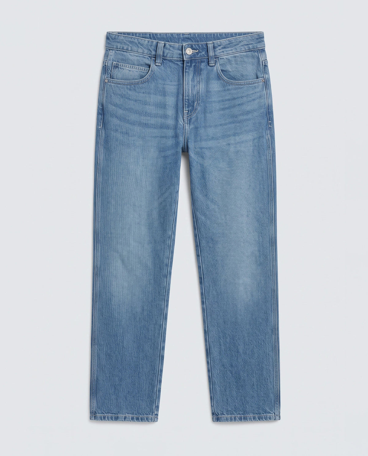 Rare Rabbit Men's Denis K Blue Cotton Blend Fabric Kurt Carrot Fit Plain Jeans