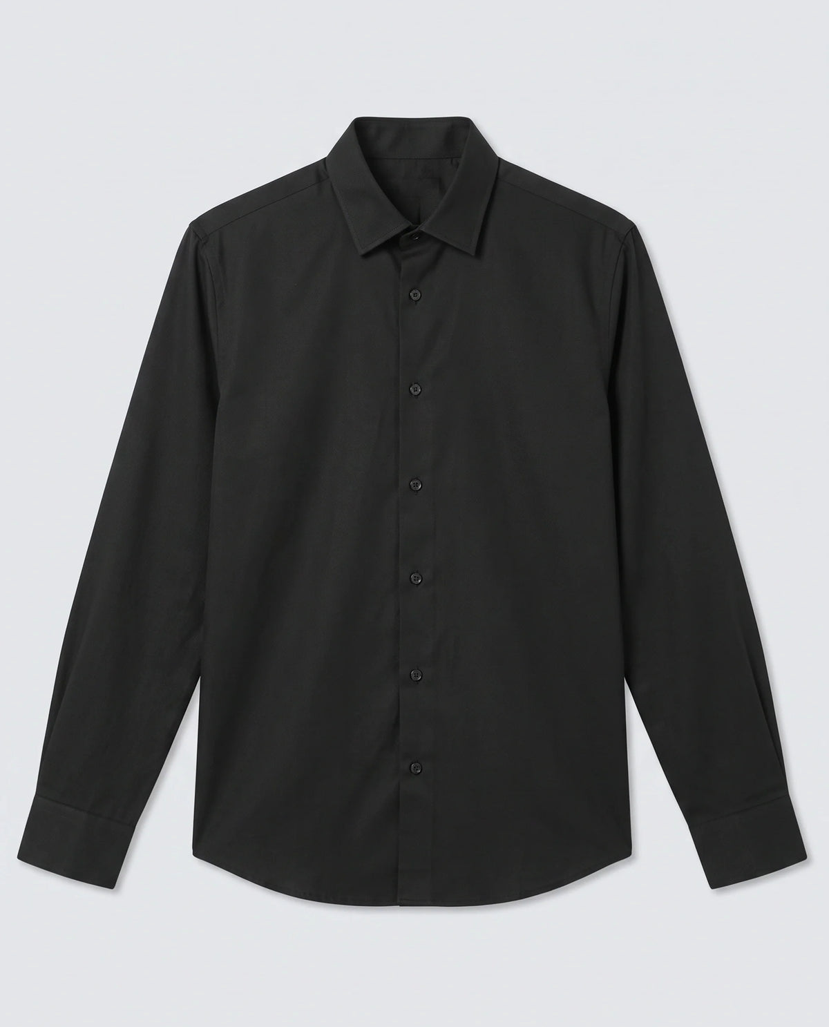 Rare Rabbit Men's Dream Black Tencel Fabric Full Sleeve Spread Collar Regular Fit Plain Shirt