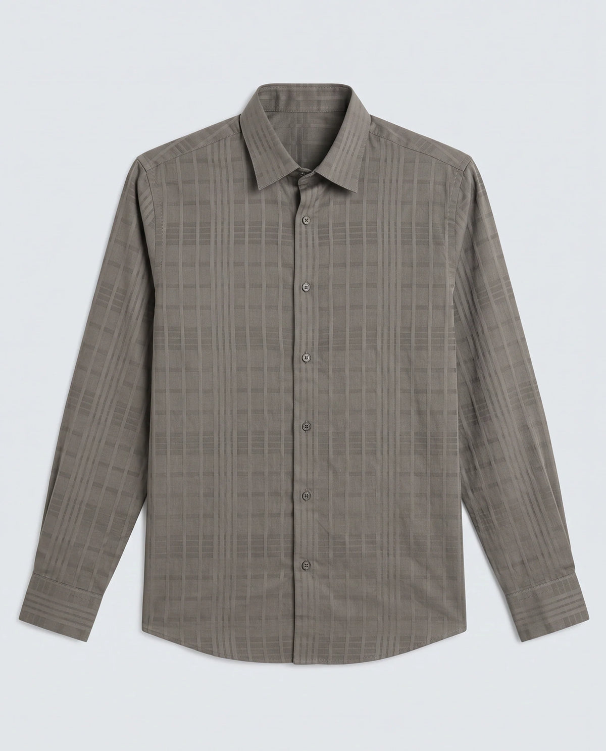 Rare Rabbit Men's Ford Light Brown Cotton Fabric Full Sleeve Spread Collar Regular Fit Checked Shirt