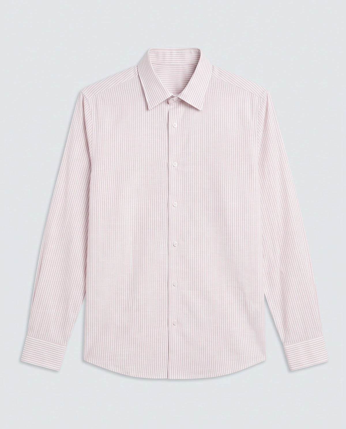 Rare Rabbit Men's Glav Light Pink Cotton Fabric Full Sleeve Spread Collar Button Regular Striped Shirt