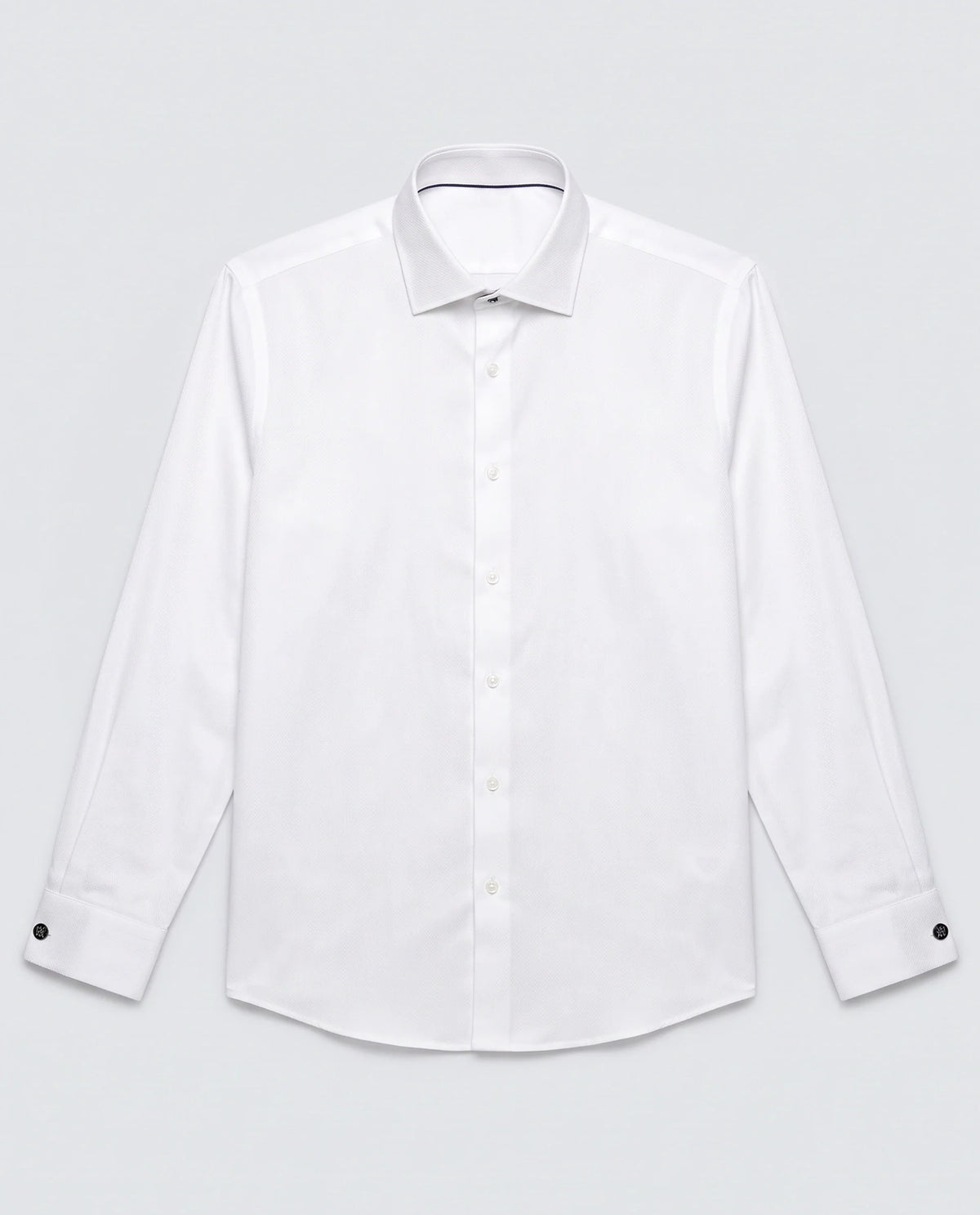 Rare Rabbit Men's Glyn White Cotton Fabric Full Sleeve Spread Collar Button Regular Plain Shirt