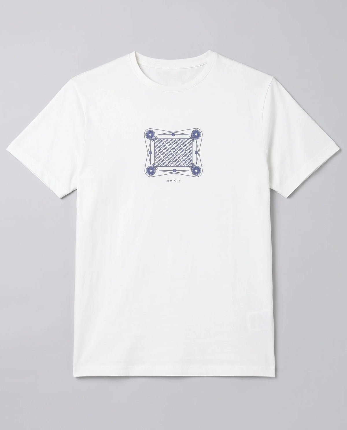 Rare Rabbit Men's Grap White Cotton Blend Fabric Half Sleeve Crew Neck Regular Fit Graphic Print T-Shirt