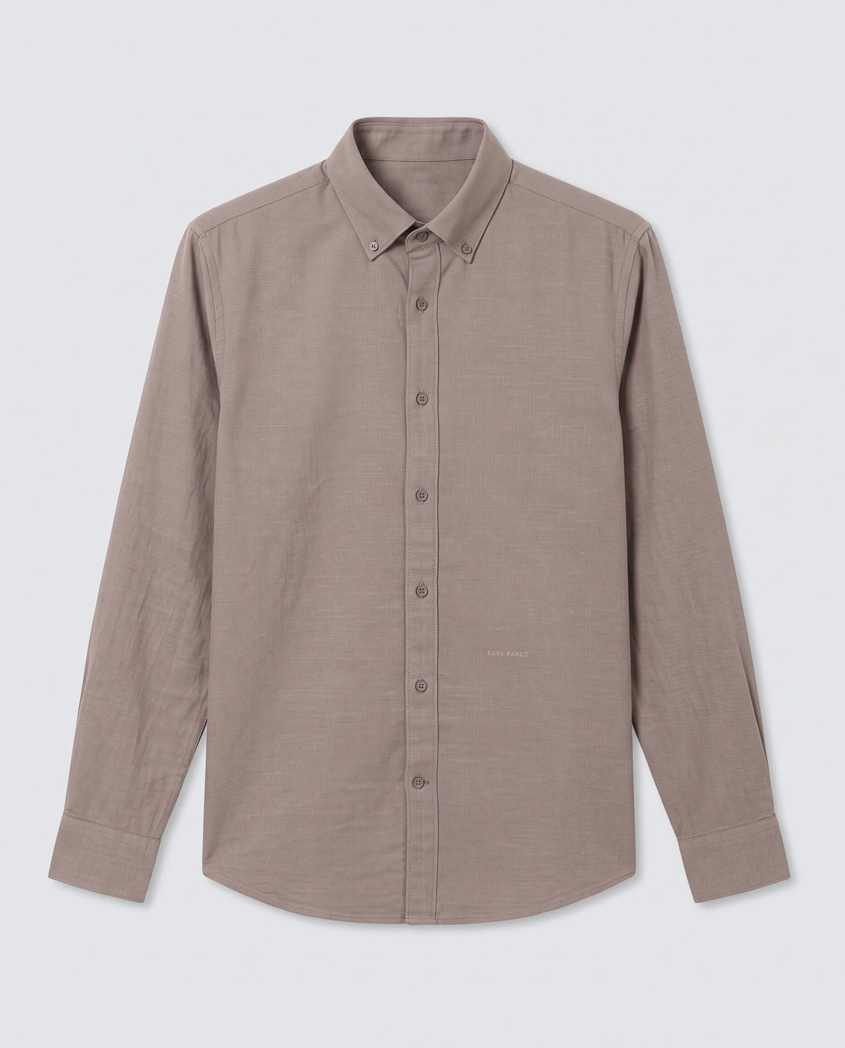 Rare Rabbit Men's Hax-P Pastel Brown Cotton Blend Fabric Full Sleeve Spread Collar Button Regular Plain Shirt
