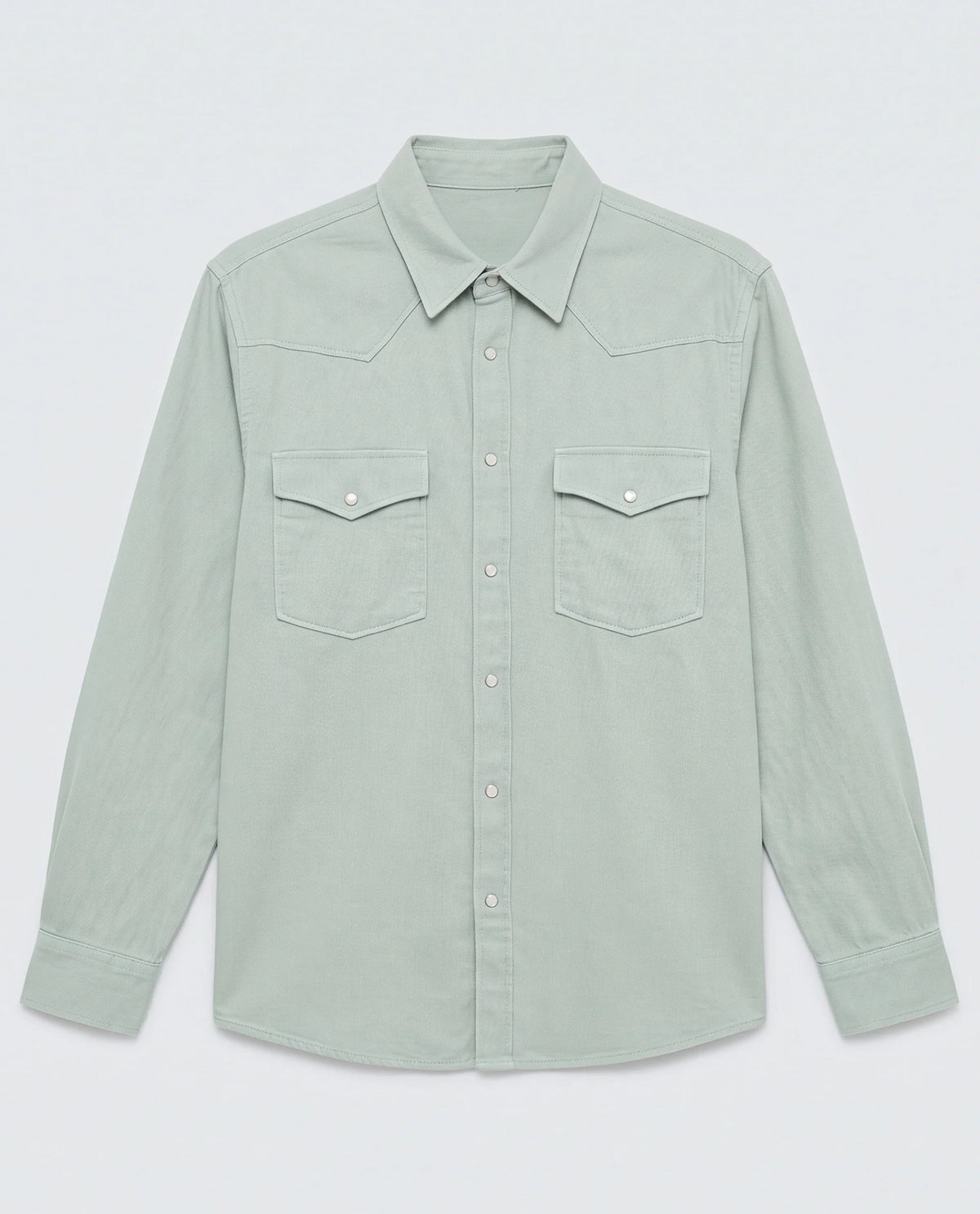 Rare Rabbit Men's Haxlr 26 Pastel Green Cotton Blend Fabric Full Sleeve Spread Collar Snap Button Regular Fit Plain Shirt