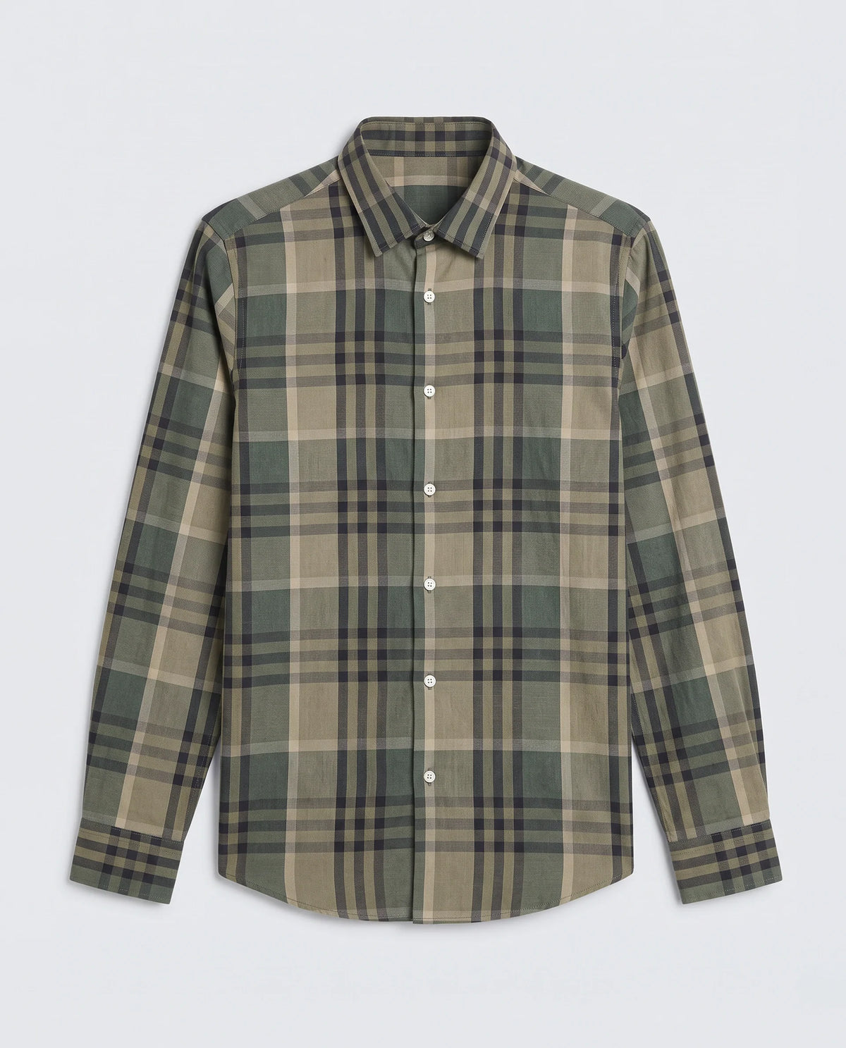 Rare Rabbit Men's Herti Green Cotton Fabric Full Sleeve Spread Collar Regular Fit Checked Shirt