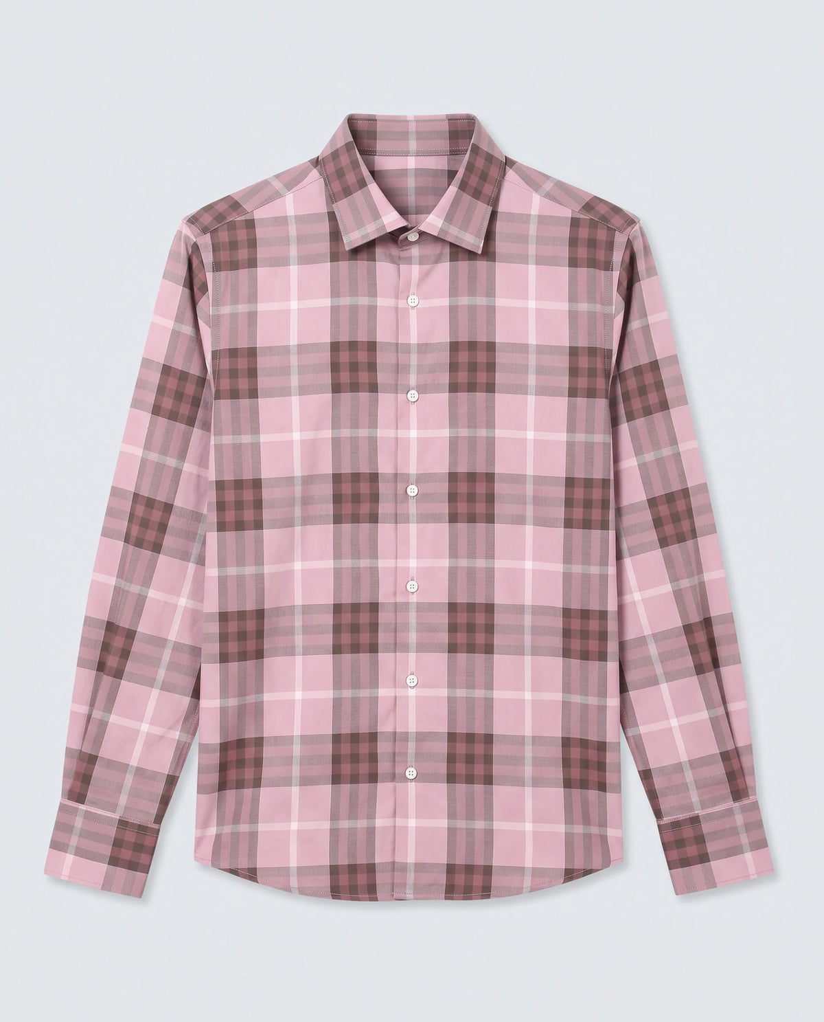 Rare Rabbit Men's Herti Pink Cotton Fabric Full Sleeve Spread Collar Regular Fit Checked Shirt
