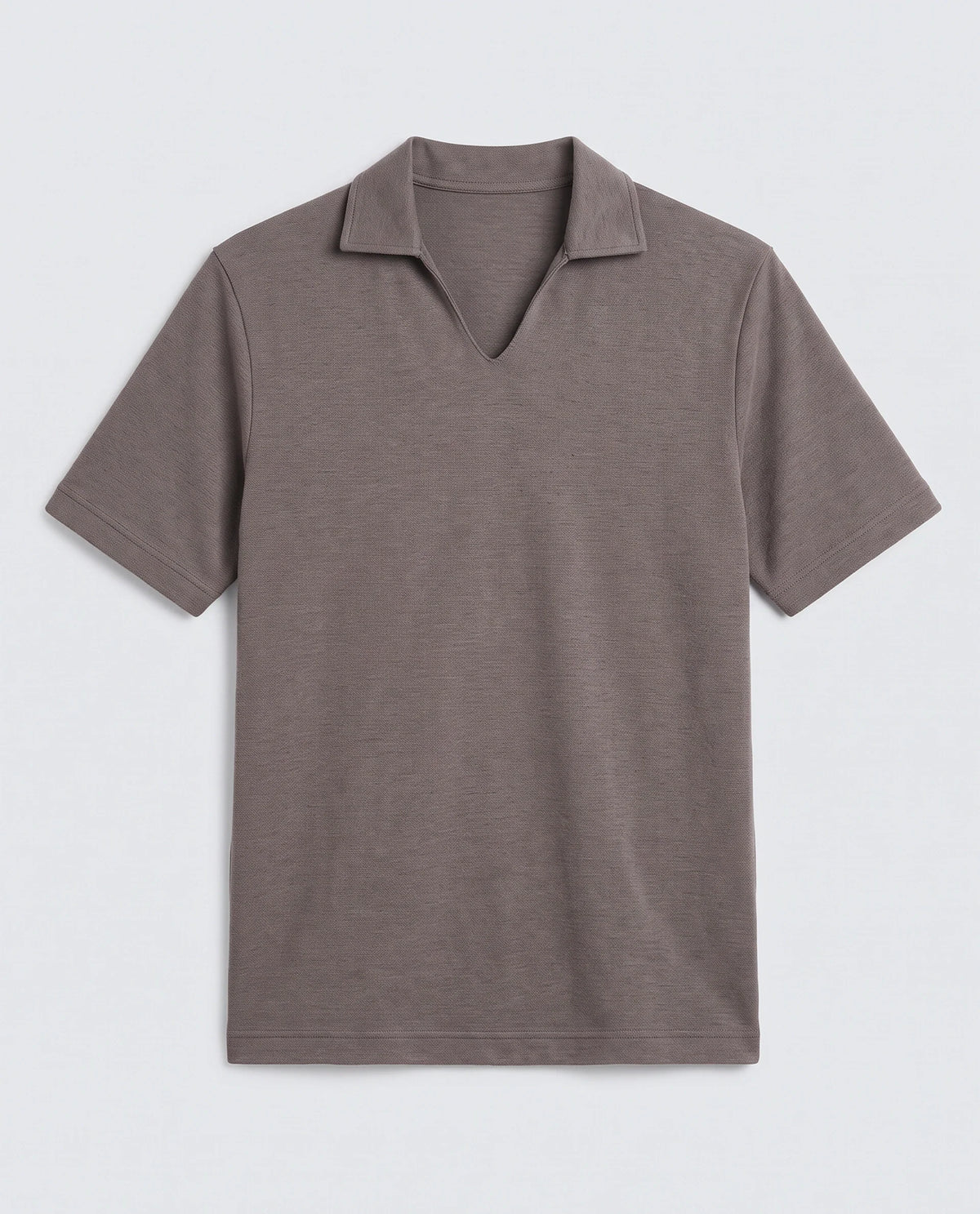 Rare Rabbit Men's Jawal-S26 Dusky Purple Cotton Blend Fabric Half Sleeve Jonny Collar Regular Fit Plain Polo