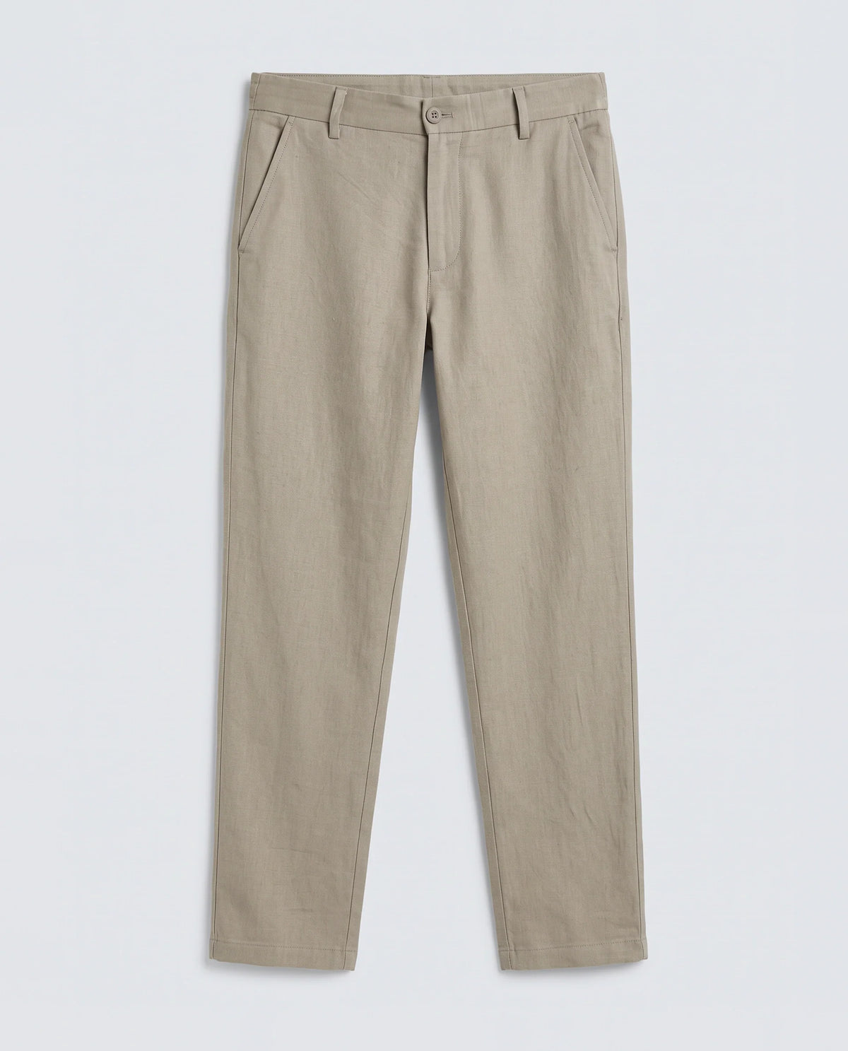 Rare Rabbit Men's Jomo-Ss26 Khaki Linen Blend Fabric Regular Fit Plain Trouser