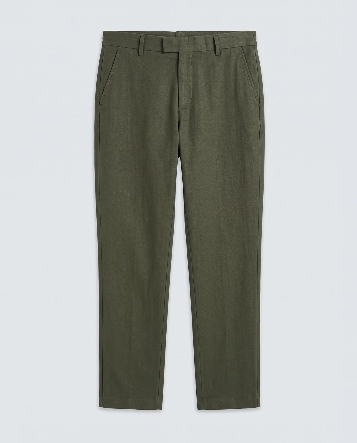 Rare Rabbit Men's Jomo-Ss26 Olive Linen Blend Fabric Regular Fit Plain Trouser