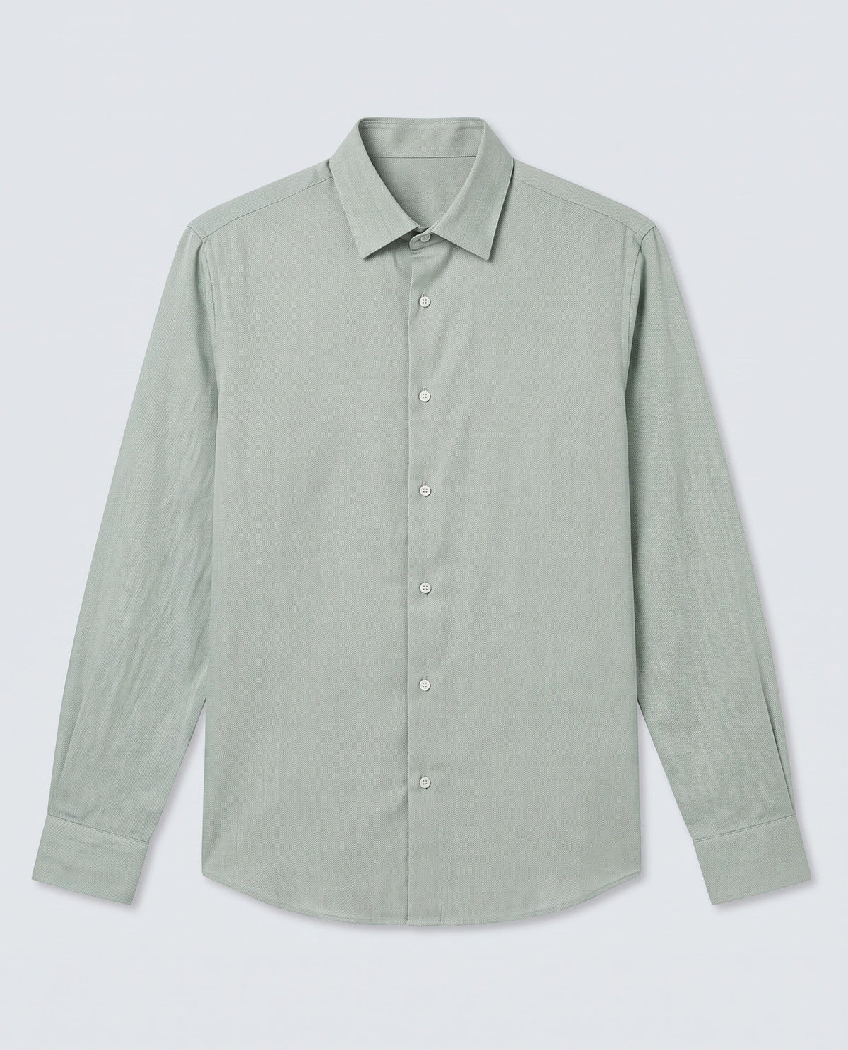Rare Rabbit Men's Jovi Dusky Green Cotton Blend Fabric Full Sleeve Spread Collar Button Regular Plain Shirt
