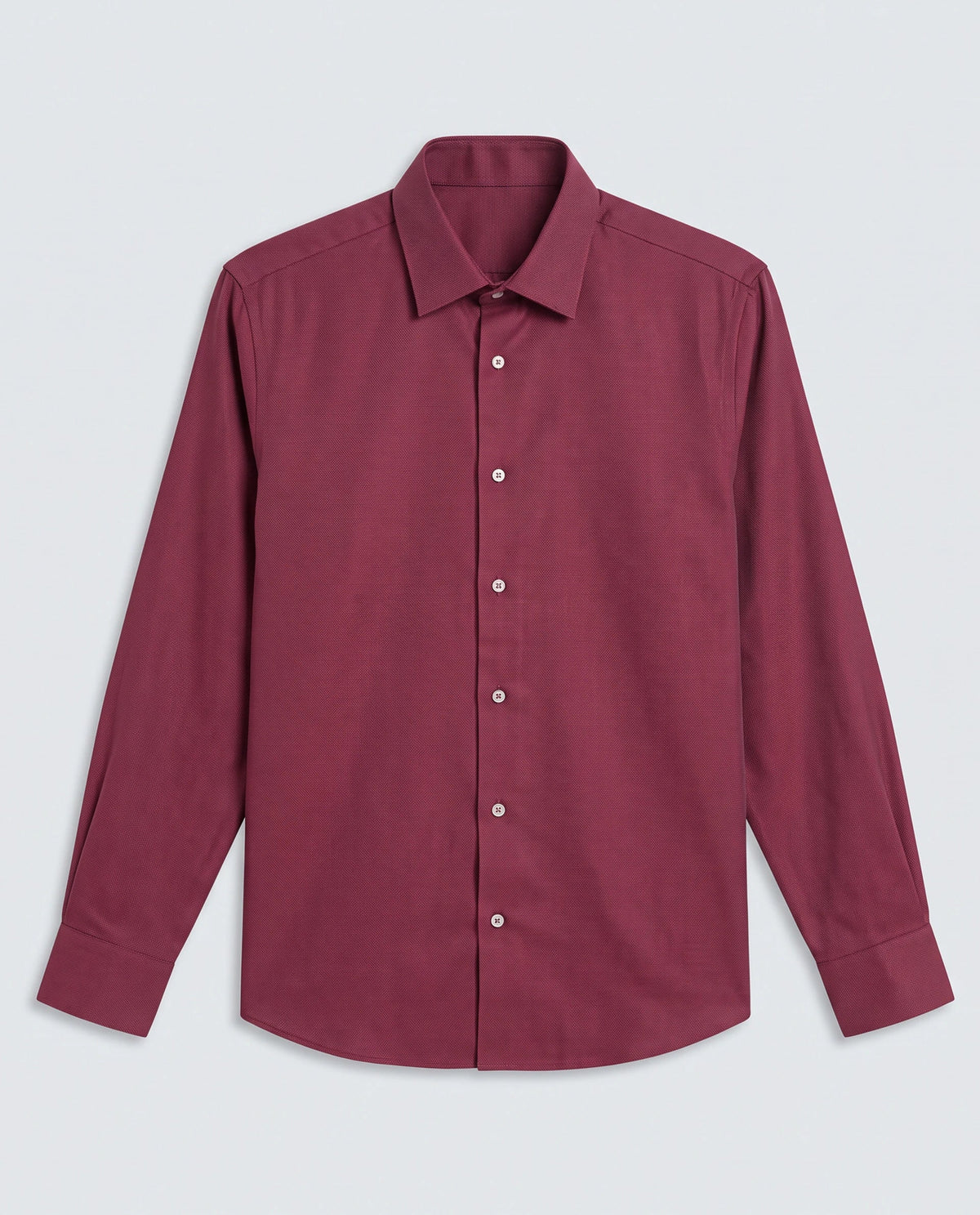 Rare Rabbit Men's Jovi Dusky Red Cotton Blend Fabric Full Sleeve Spread Collar Button Regular Plain Shirt