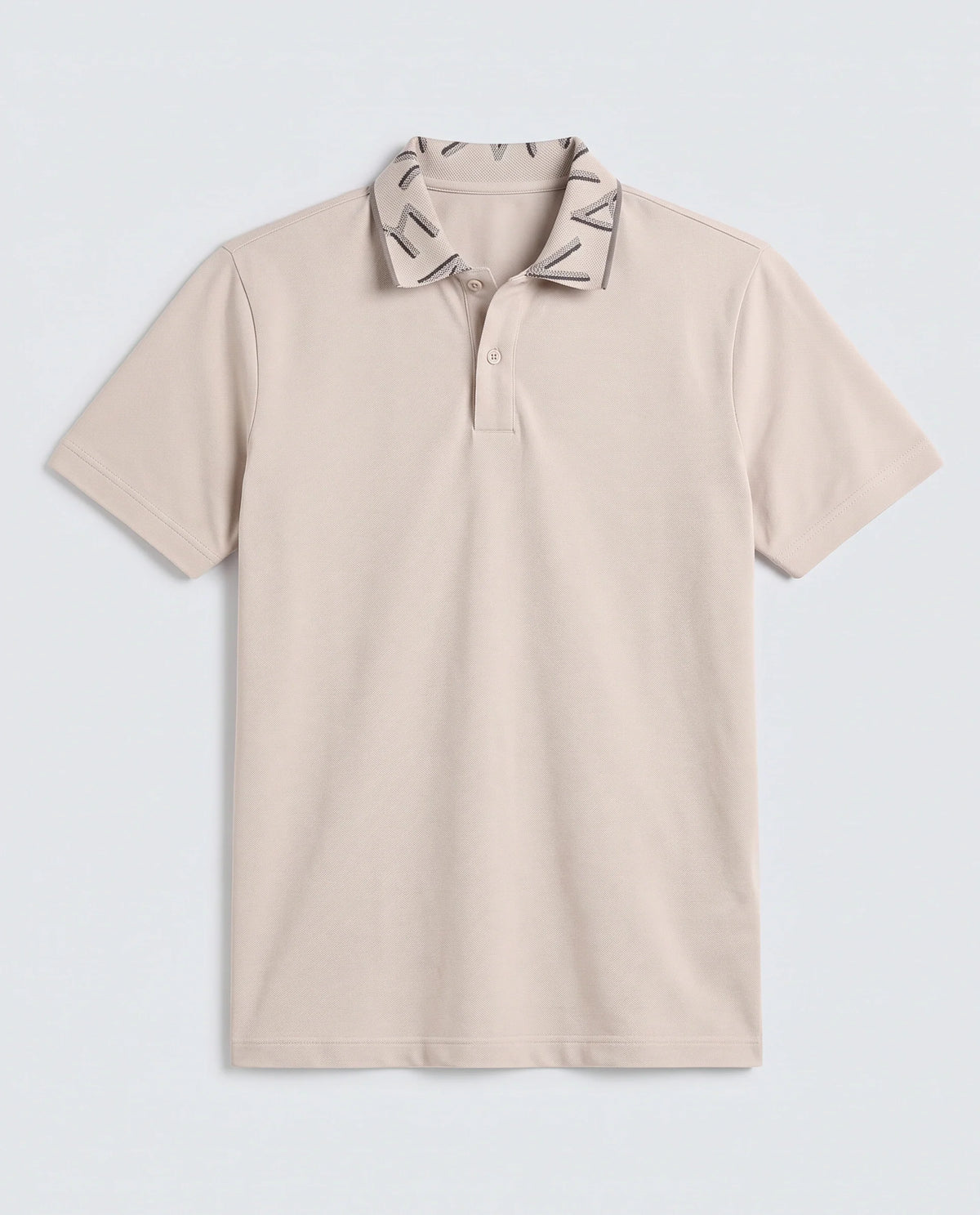 Rare Rabbit Men's Juke Dusky Beige Cotton Blend Fabric Half Sleeve Spread Collar Regular Fit Plain Polo