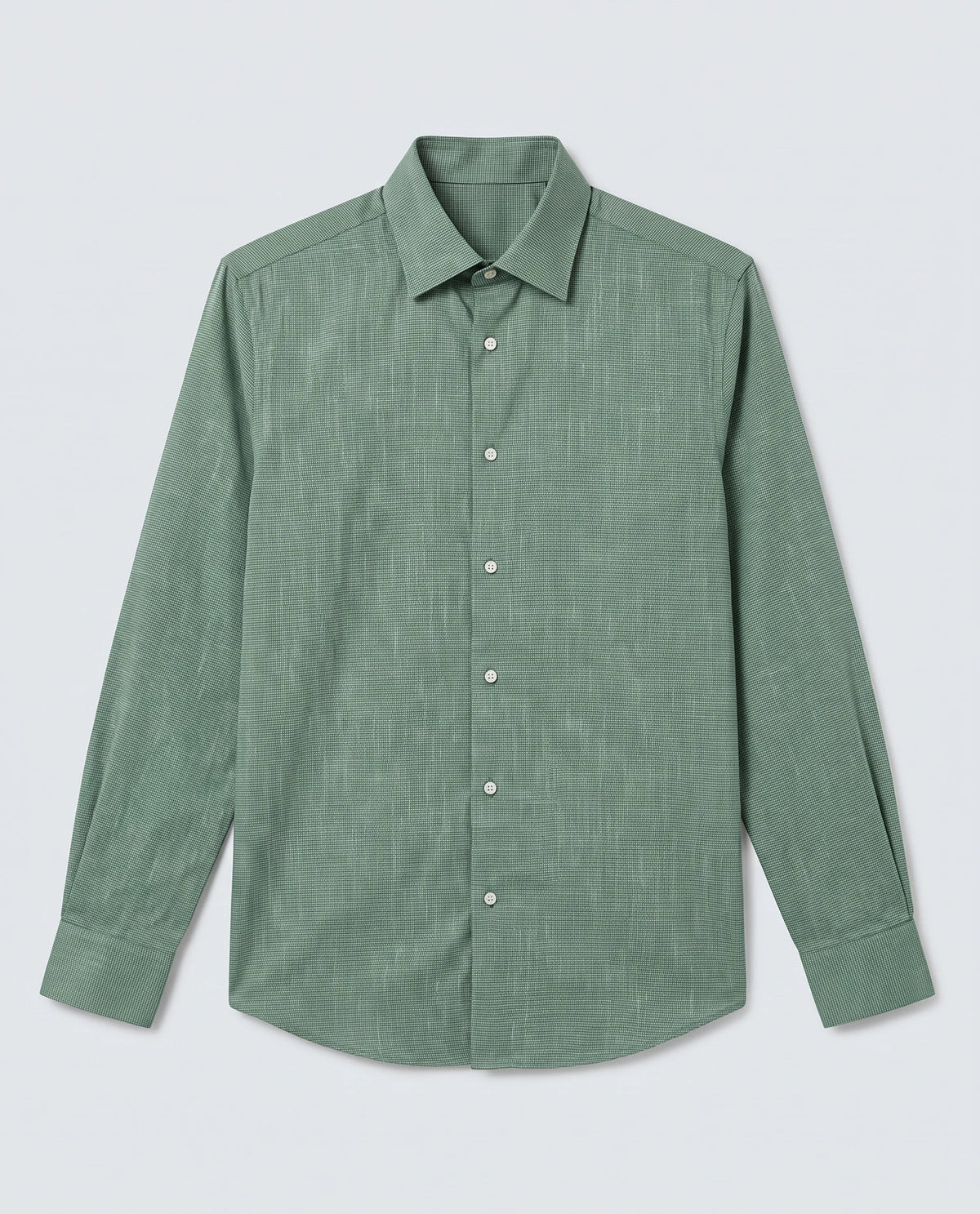 Rare Rabbit Men's Kenb Green Cotton Fabric Full Sleeve Spread Collar Button Regular Plain Shirt