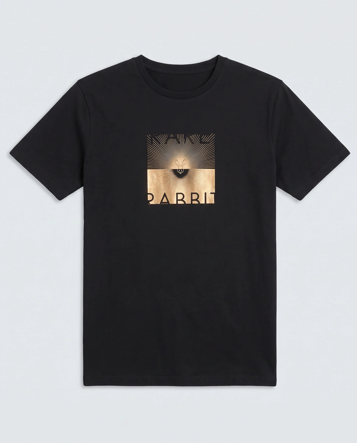 Rare Rabbit Men's Lant Black Cotton Blend Fabric Half Sleeve Crew Neck Regular Fit Graphic Print T-Shirt