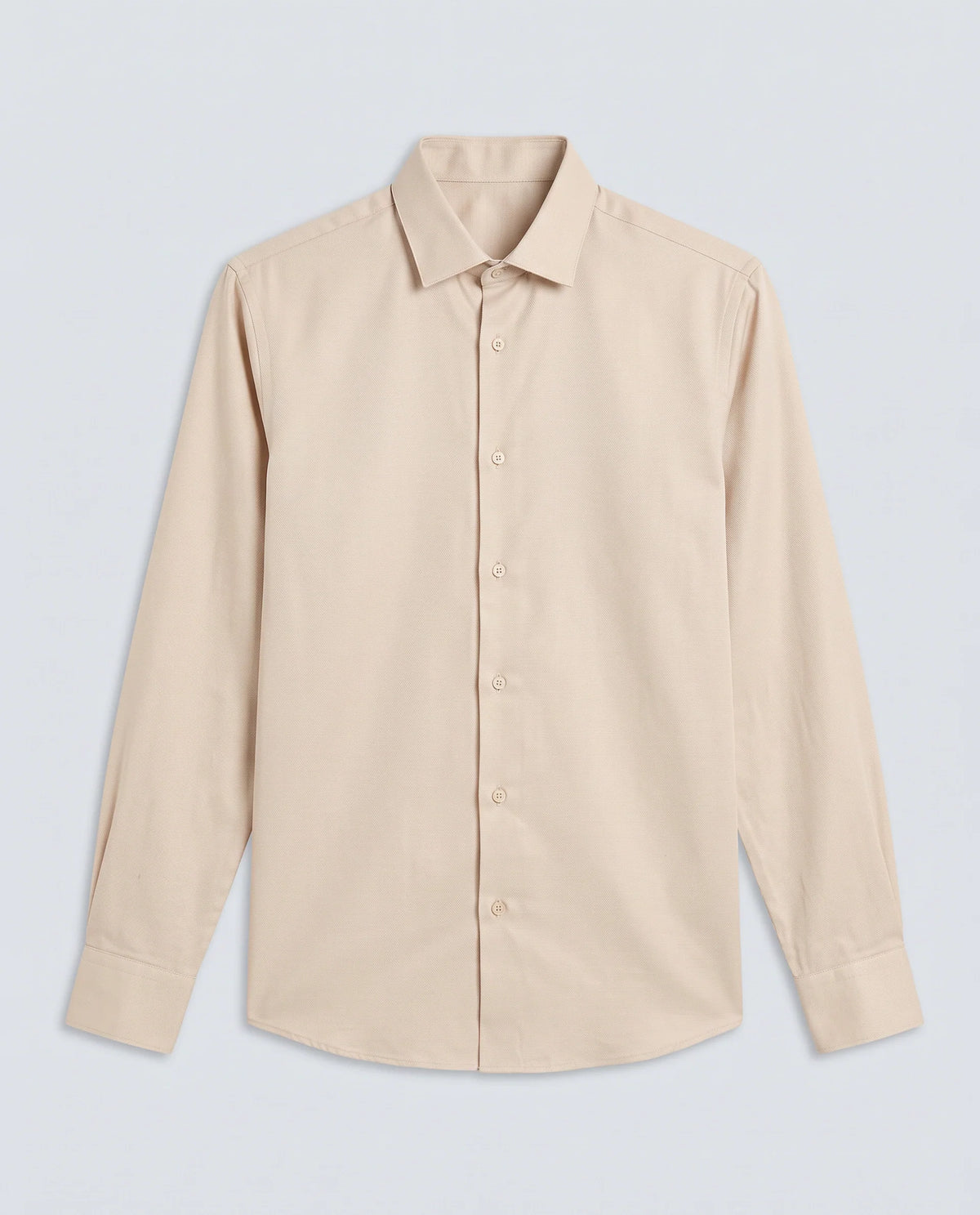 Rare Rabbit Men's Lasko-26 Beige Cotton Fabric Full Sleeve Spread Collar Regular Fit Plain Shirt