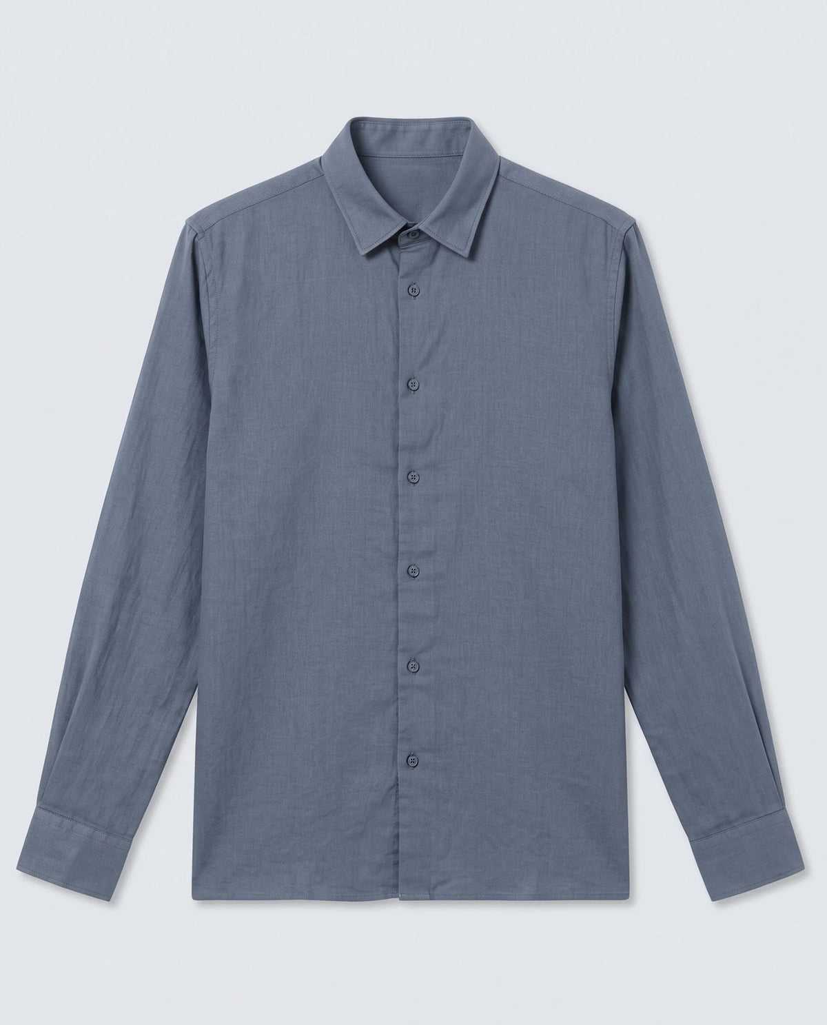 Rare Rabbit Men's Layerr-Ls Dusky Blue Cotton Fabric Full Sleeve Spread Collar Regular Fit Plain Shirt