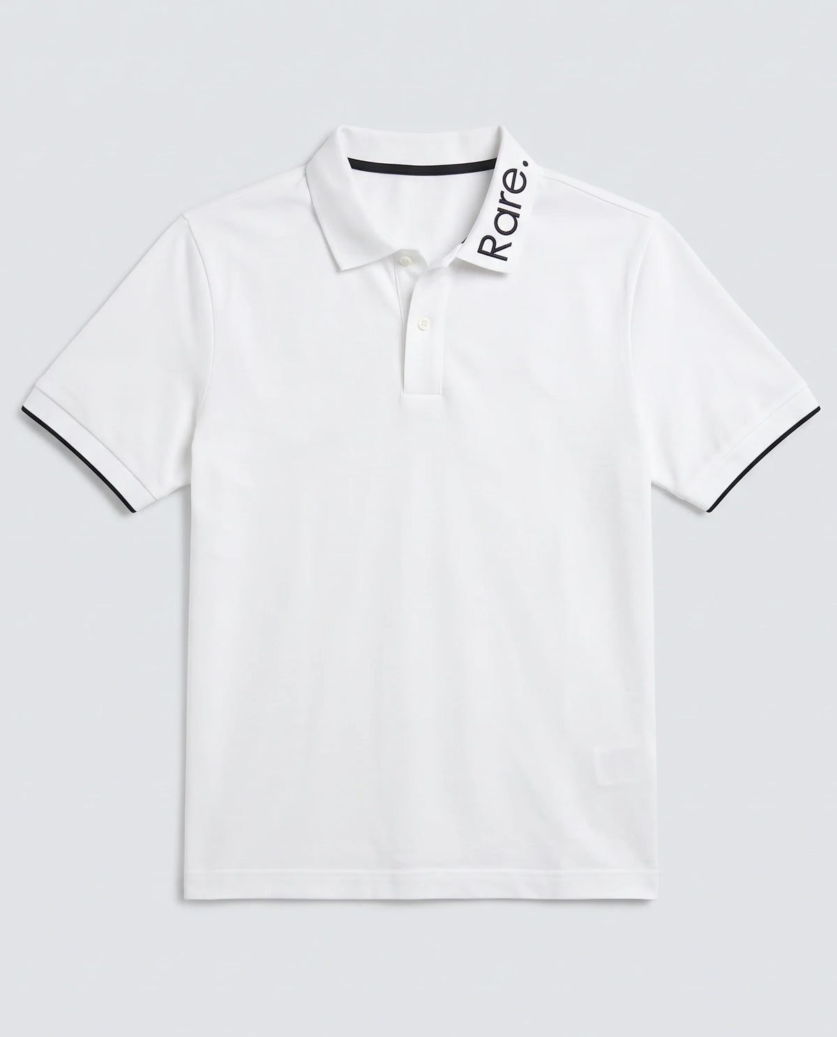 Rare Rabbit Men's Limo-S26 White Cotton Blend Fabric Half Sleeve Spread Collar Regular Fit Plain Polo