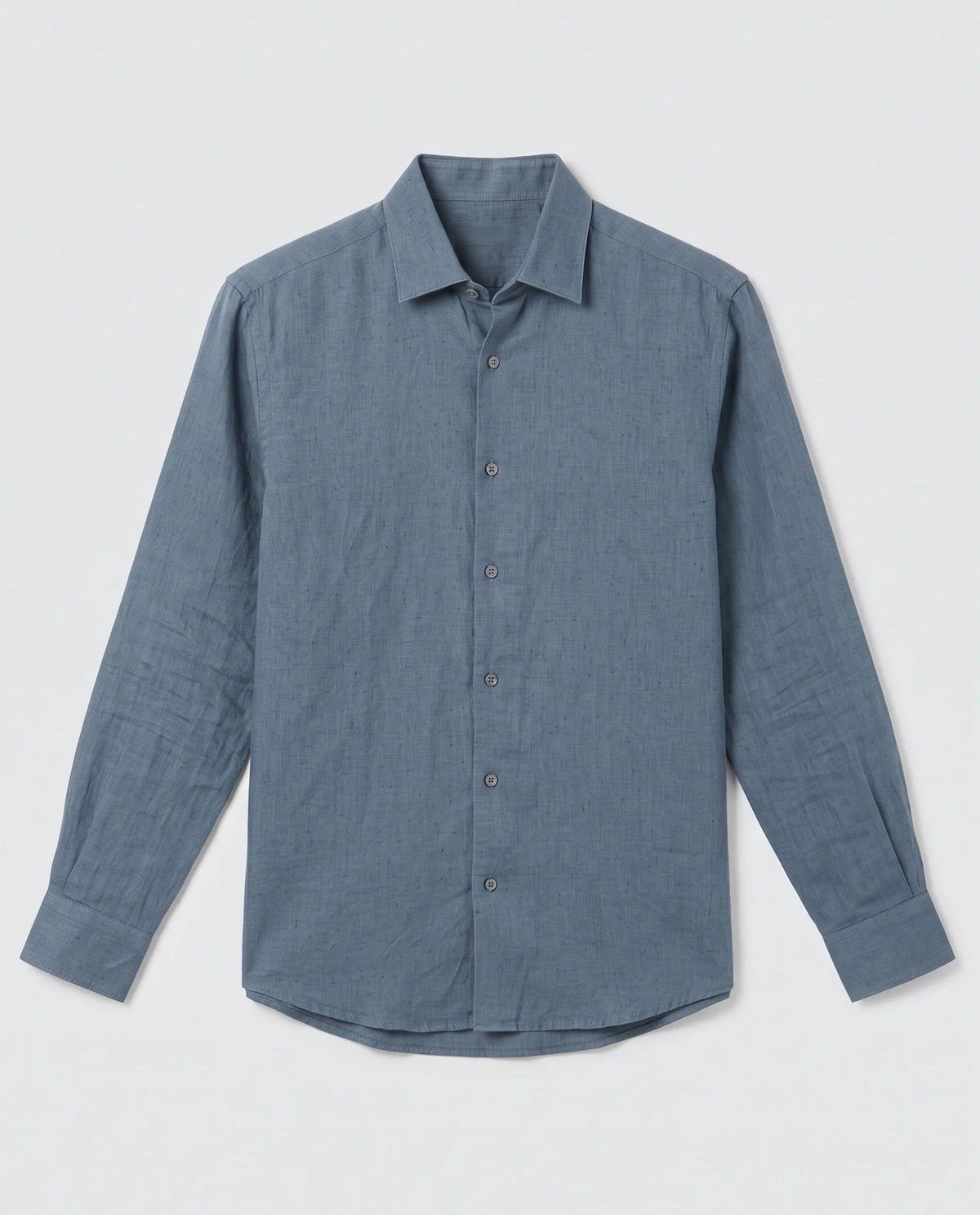 Rare Rabbit Men's Linex Ls Navy Linen Blend Fabric Full Sleeve Spread Collar Regular Fit Plain Shirt