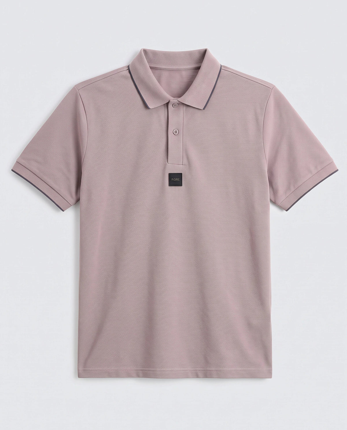 Rare Rabbit Men's Mak Dusky Pink Cotton Blend Fabric Half Sleeve Spread Collar Regular Fit Plain Polo
