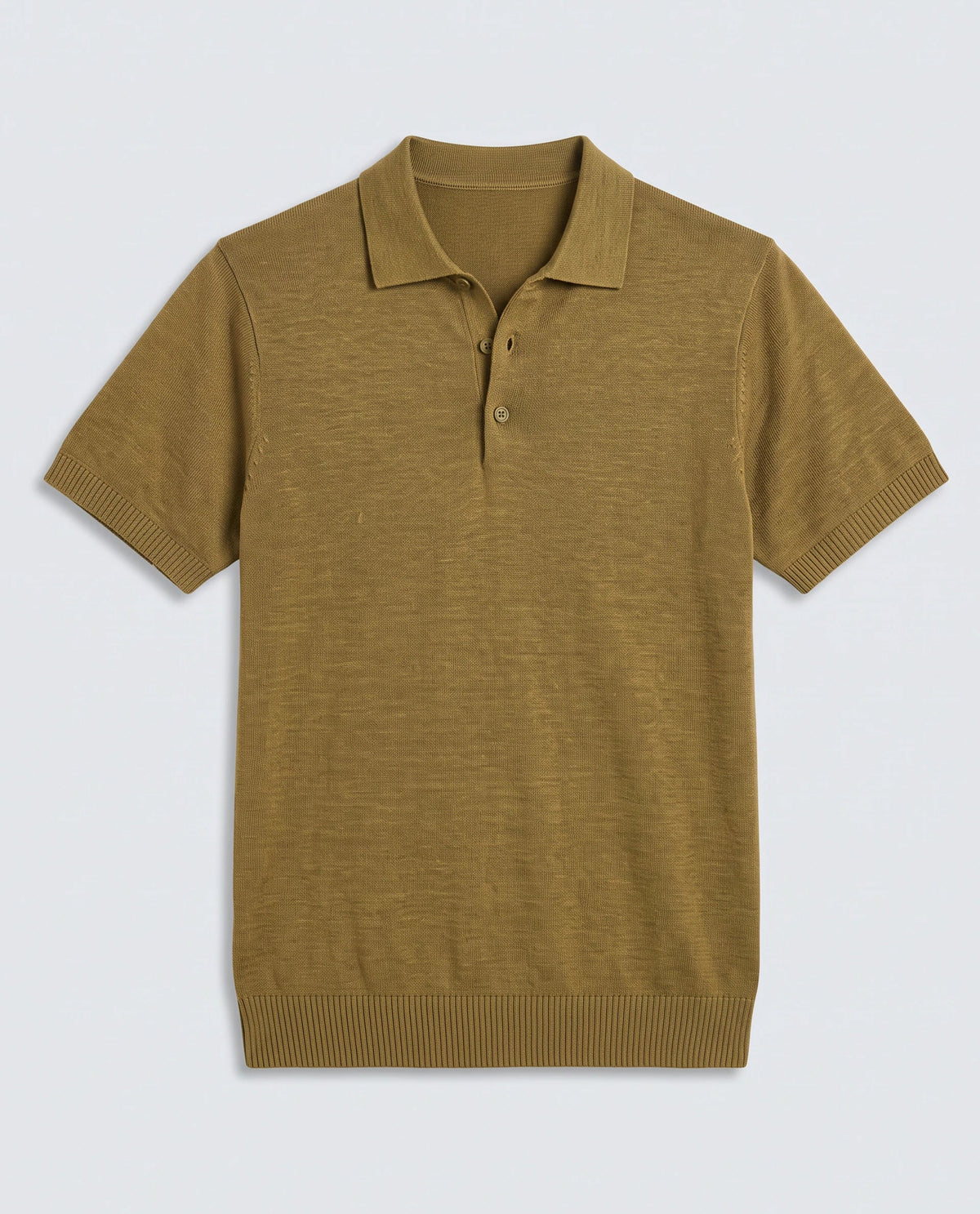 Rare Rabbit Men's Mekko-S26 Dusky Mustard Linen Blend Fabric Half Sleeve Spread Collar Regular Plain Polo