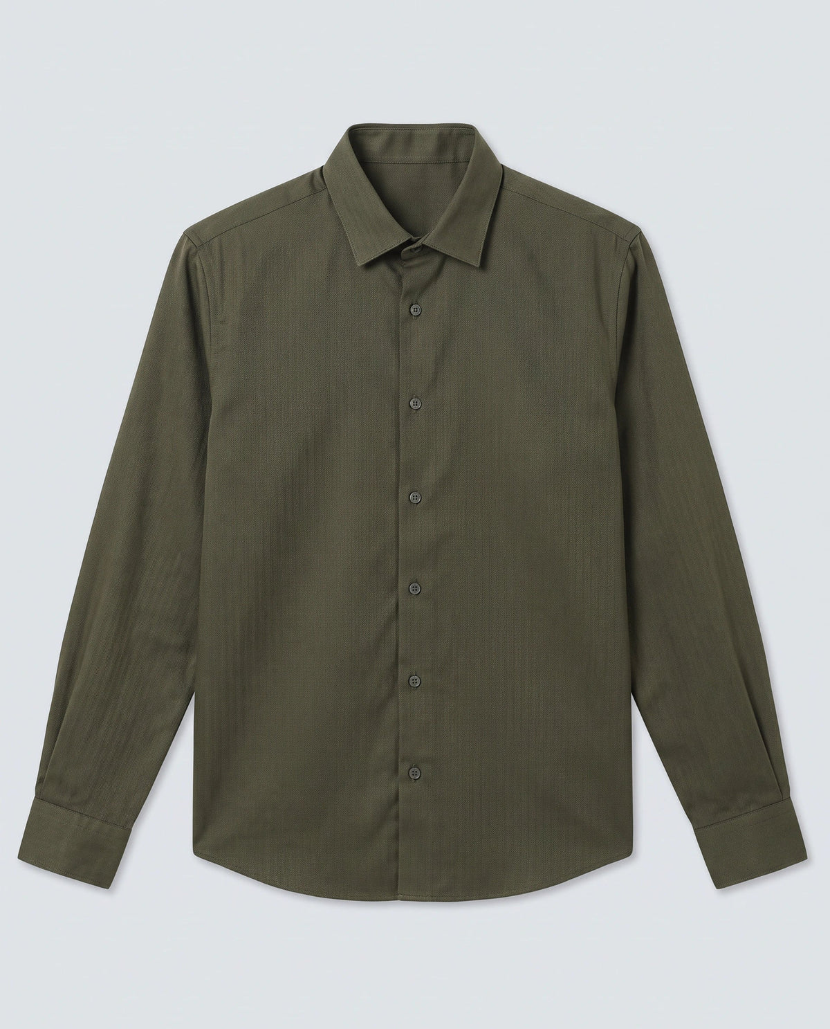 Rare Rabbit Men's Mer-Ss26 Dark Olive Viscose Blend Fabric Full Sleeve Spread Collar Regular Fit Plain Shirt