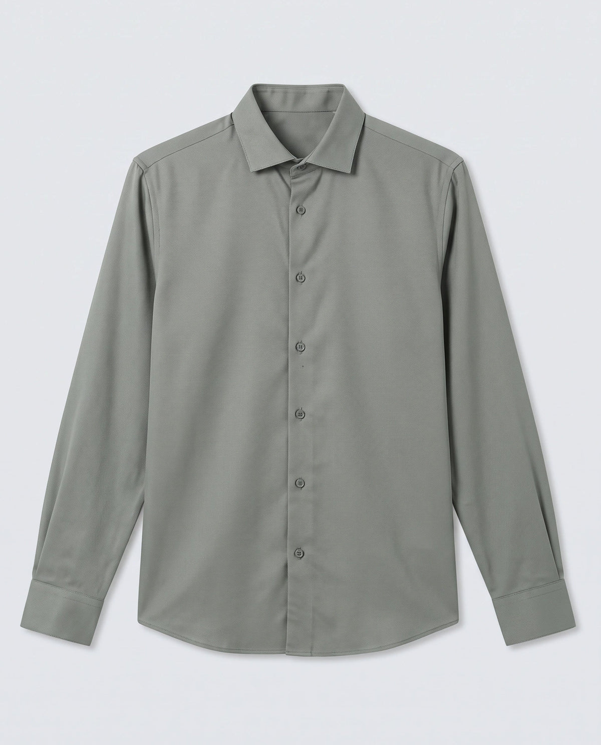 Rare Rabbit Men's Mer-Ss26 Dusky Green Viscose Blend Fabric Full Sleeve Spread Collar Regular Fit Plain Shirt