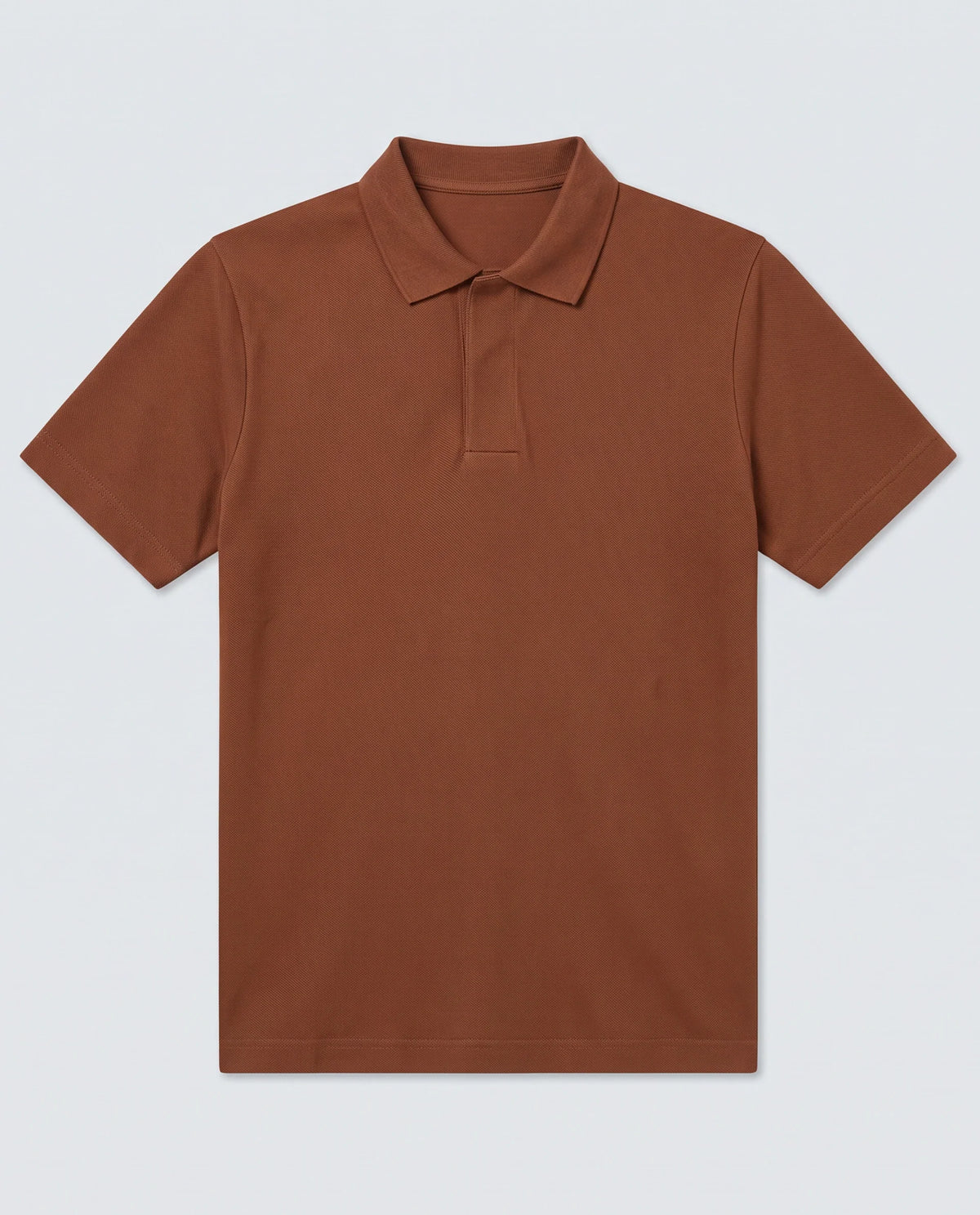 Rare Rabbit Men's Mers Rust Cotton Fabric Half Sleeve Spread Collar Regular Fit Plain Polo