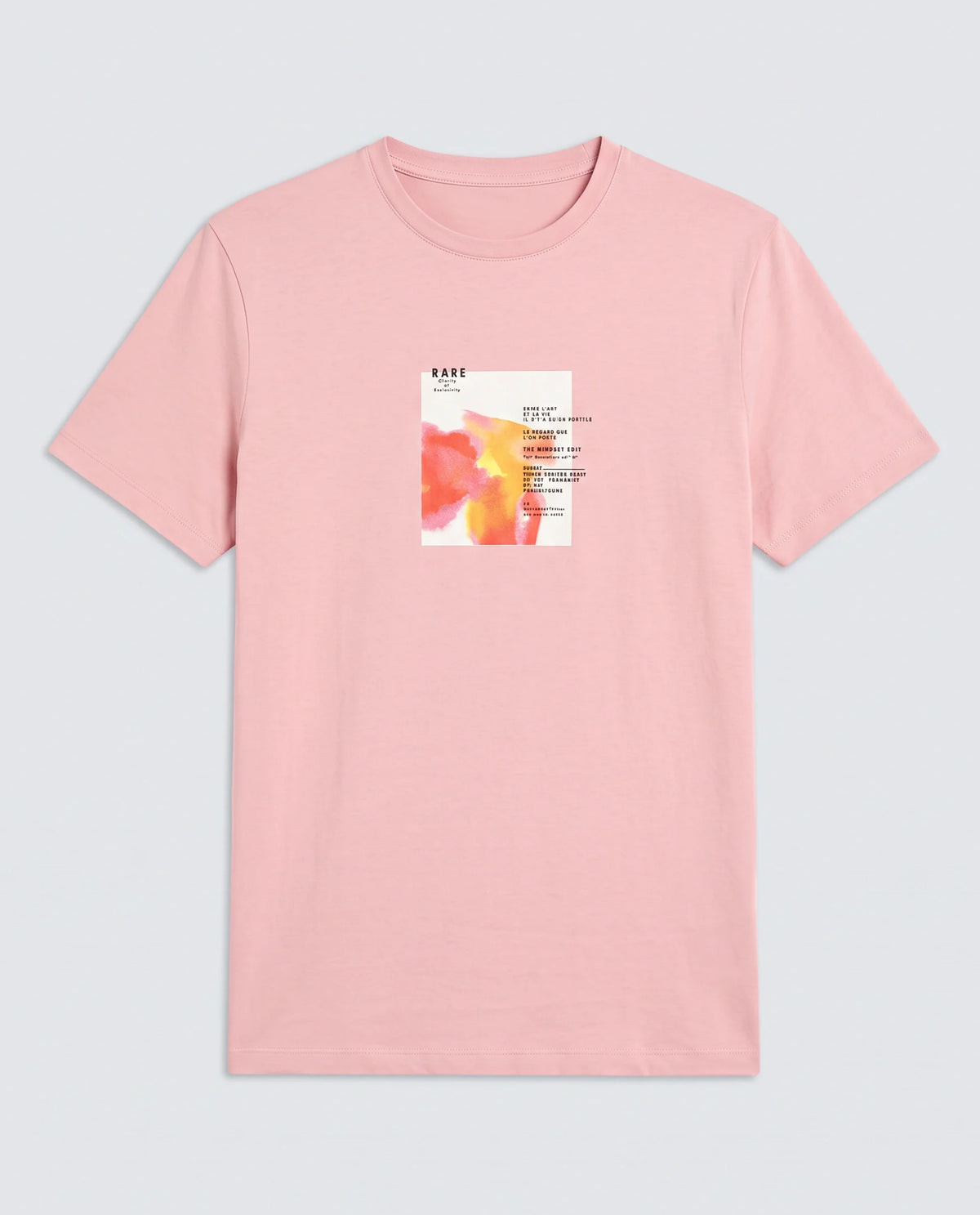 Rare Rabbit Men's Nes Pink Cotton Blend Fabric Half Sleeve Crew Neck Regular Fit Graphic Print T-Shirt