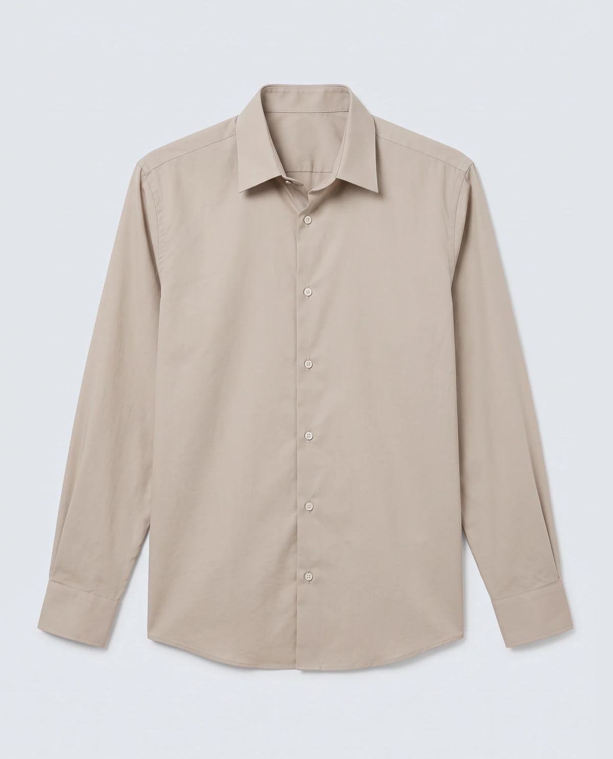 Rare Rabbit Men's Neutron-Ss26 Beige Cotton Blend Full Sleeve Spread Collar Regular Fit Plain Shirt