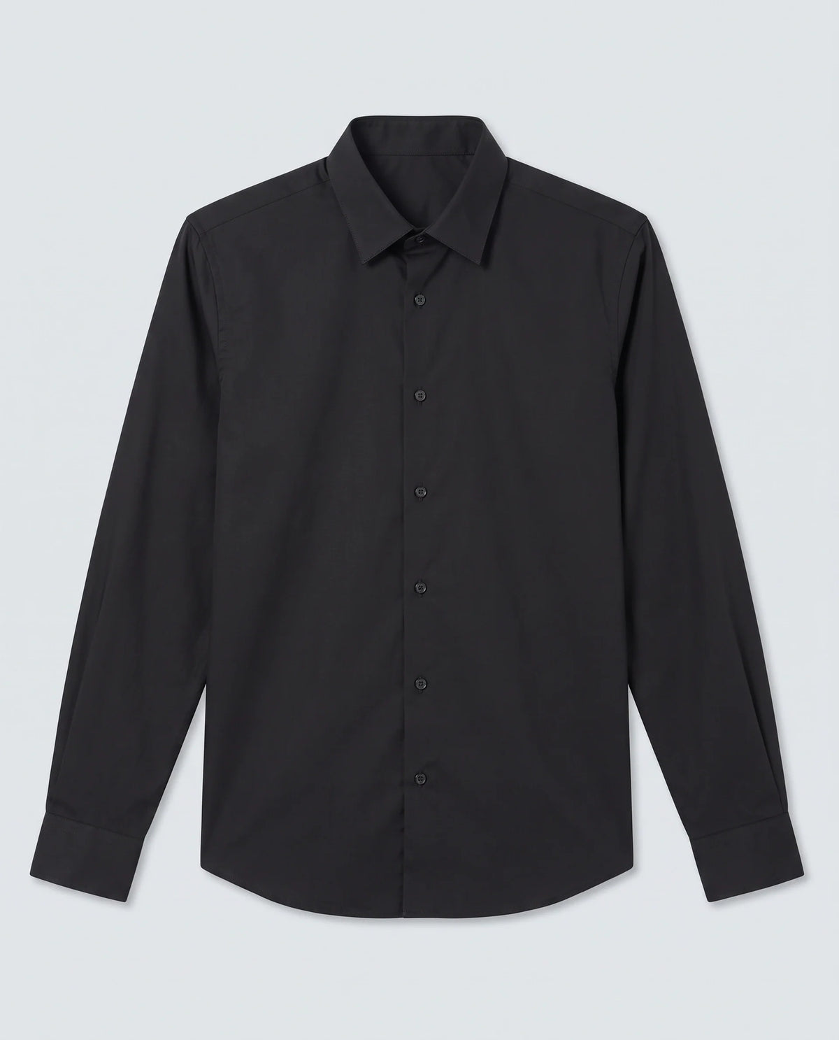 Rare Rabbit Men's Neutron-Ss26 Black Cotton Blend Full Sleeve Spread Collar Regular Fit Plain Shirt