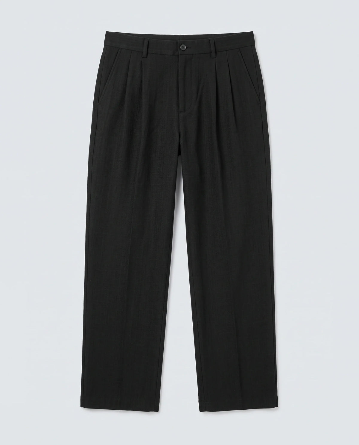 Rare Rabbit Men's Neux Black Cotton Fabric Regular Fit Textured Trouser