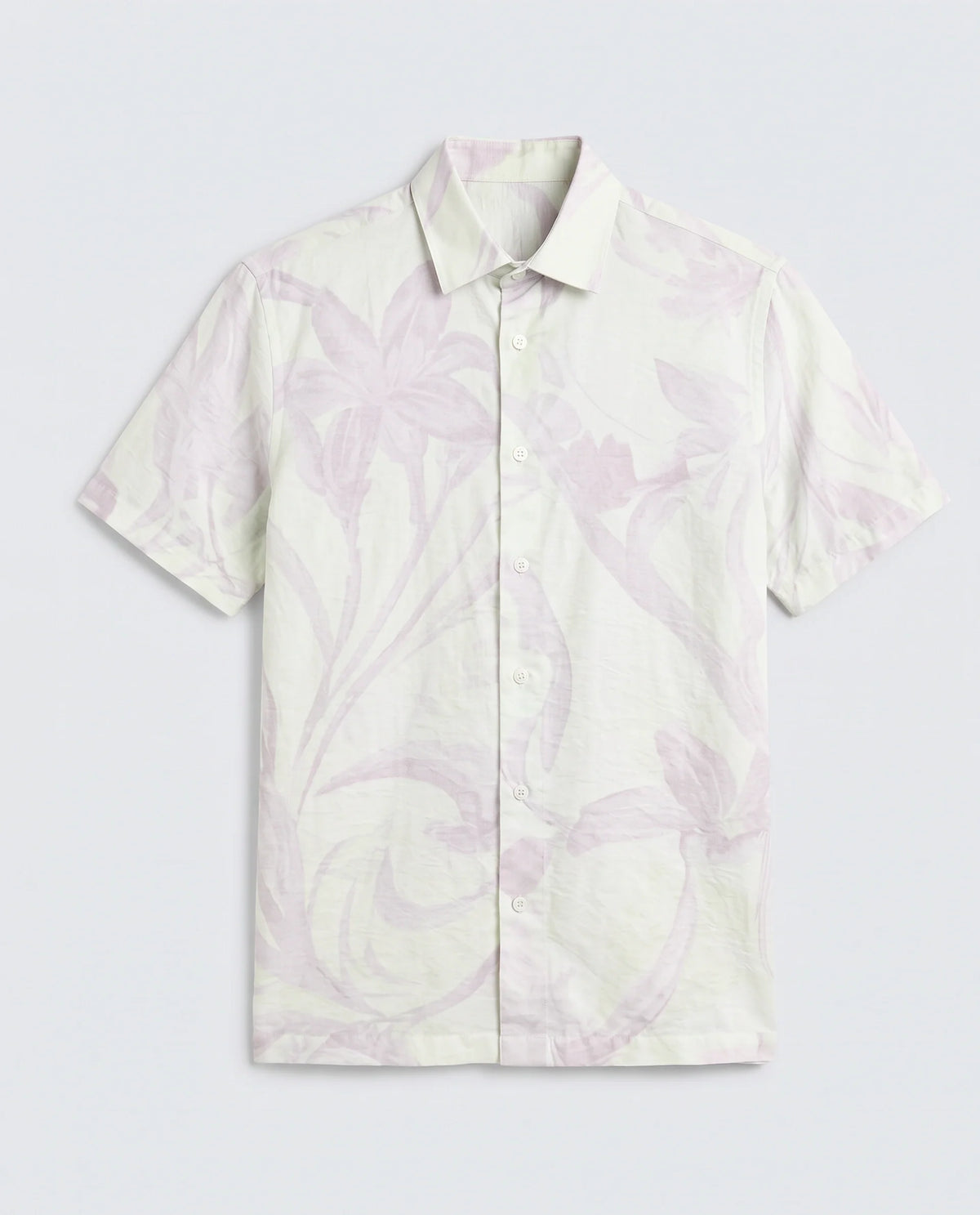Rare Rabbit Men's Olek Off White Viscose Blend Fabric Half Sleeve Spread Collar Regular Fit Floral Print Shirt