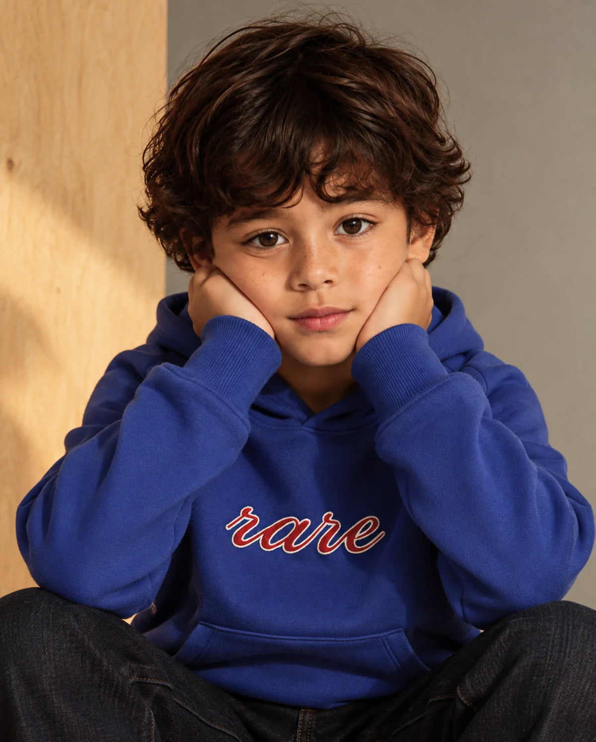 Rare Ones Kids Reo Purple Cotton Blend Fabric Hooded Pull-On Closure Regular Fit Typography Print Sweatshirt