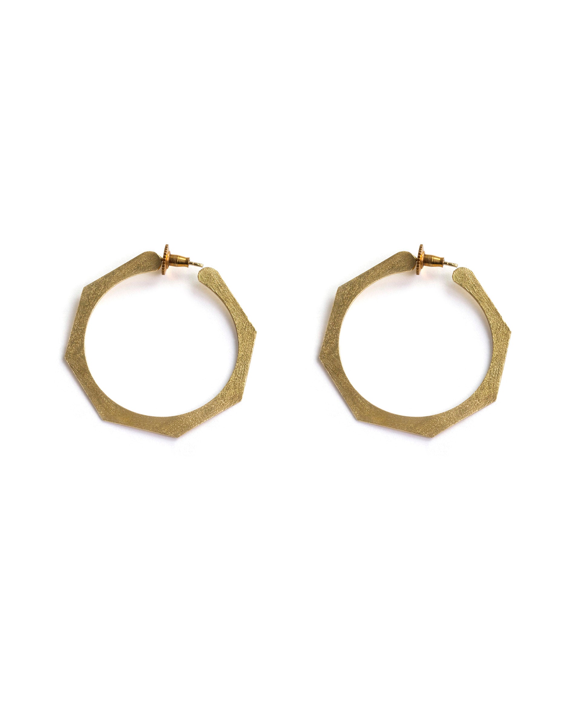Rareism Women Hexa Hoop Gold Earring