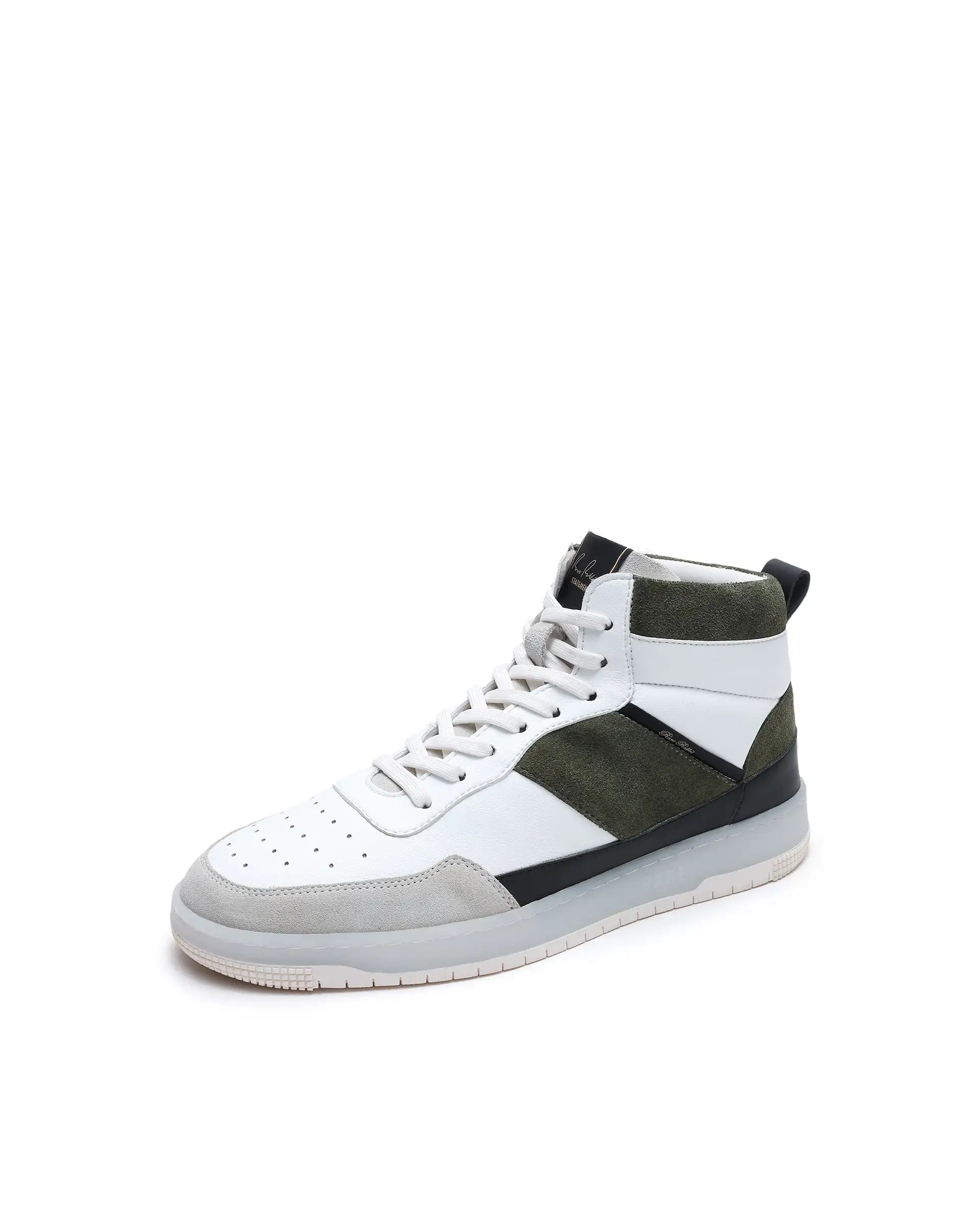 Rare Rabbit Men's Ignite Olive Micro Fiber Leather Sneaker