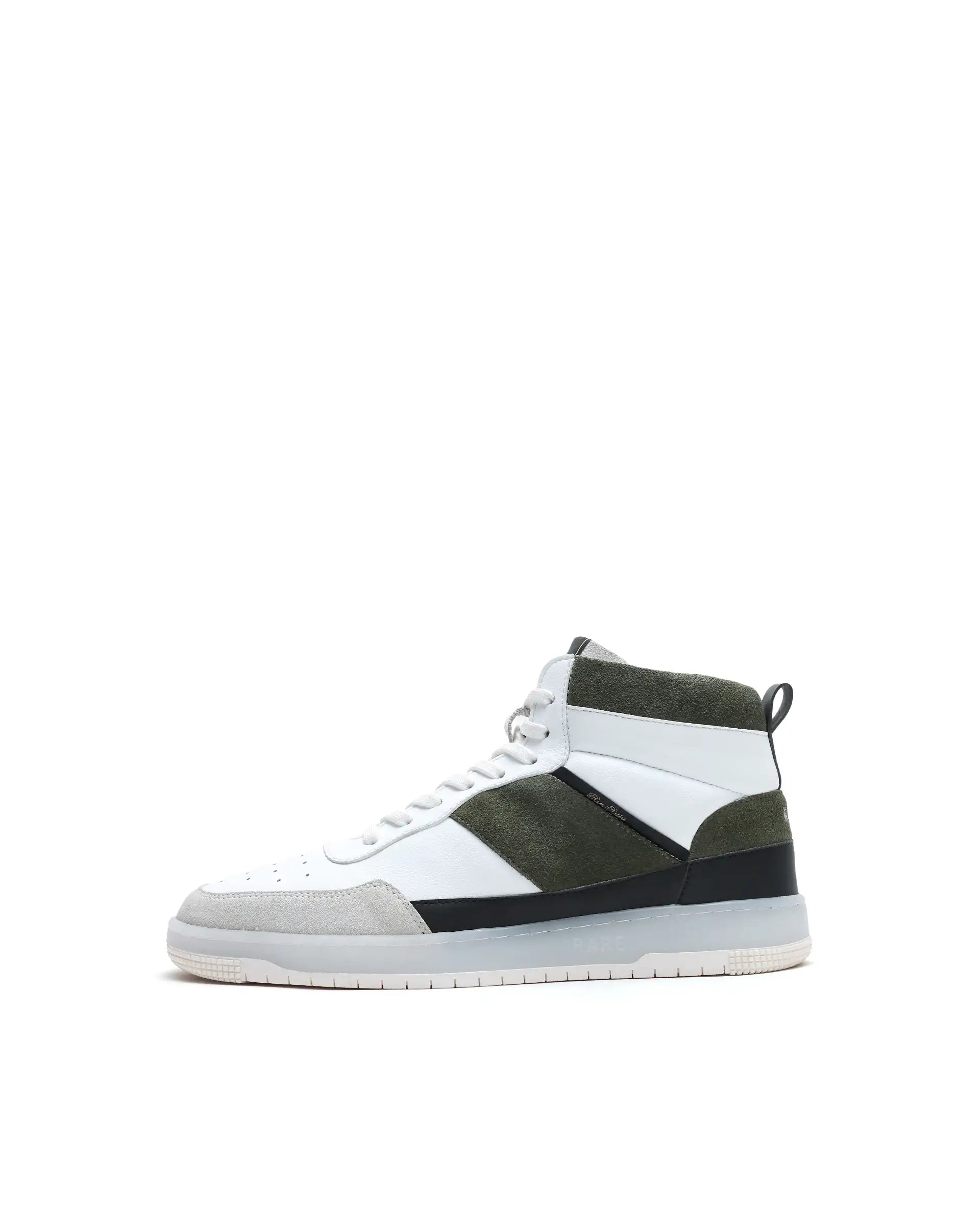 Rare Rabbit Men's Ignite Olive Micro Fiber Leather Sneaker