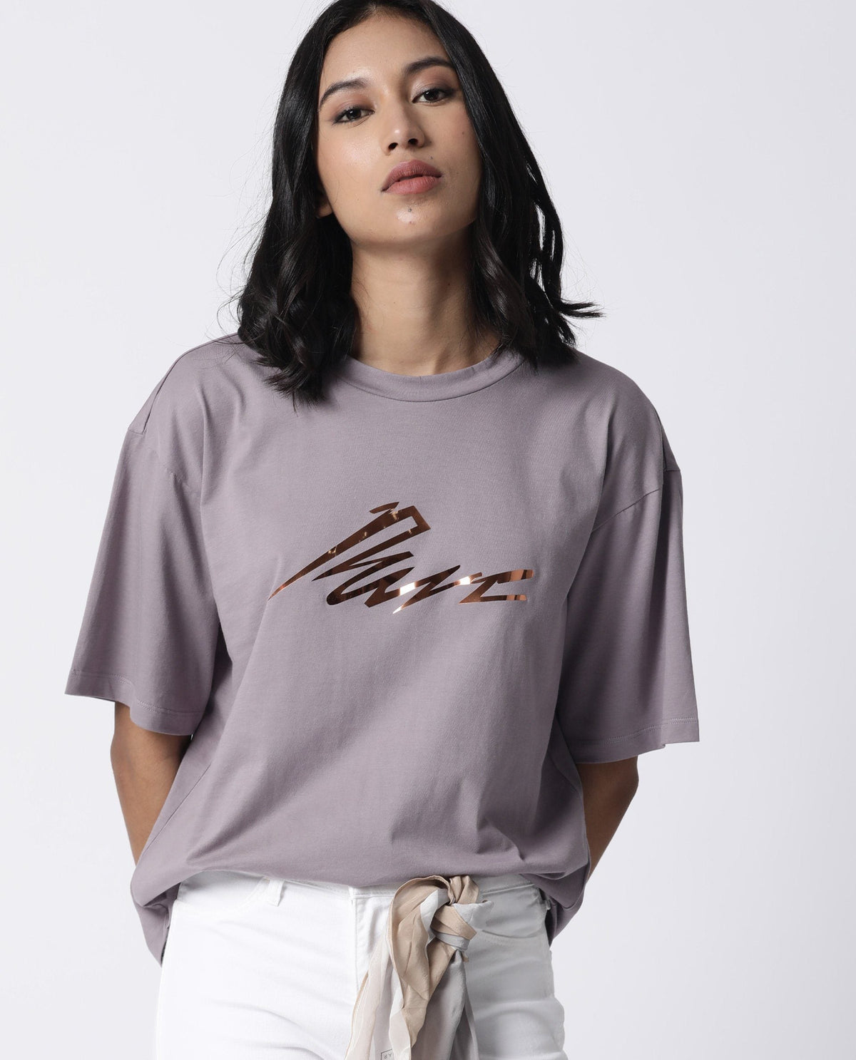 Rareism Women Niki Purple T-Shirt Short Sleeves