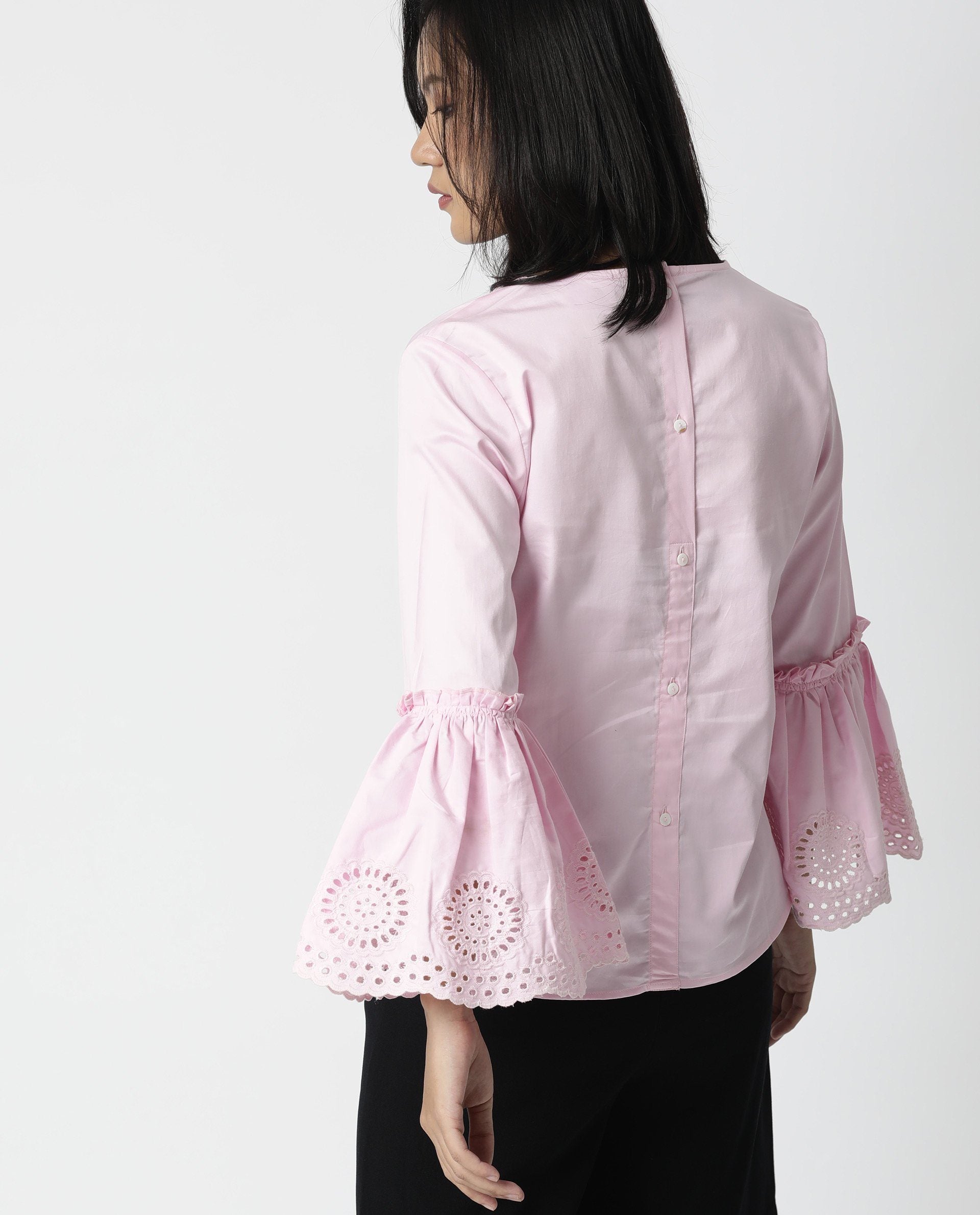 Rareism Women Lord Pink Top Full Sleeves Solid