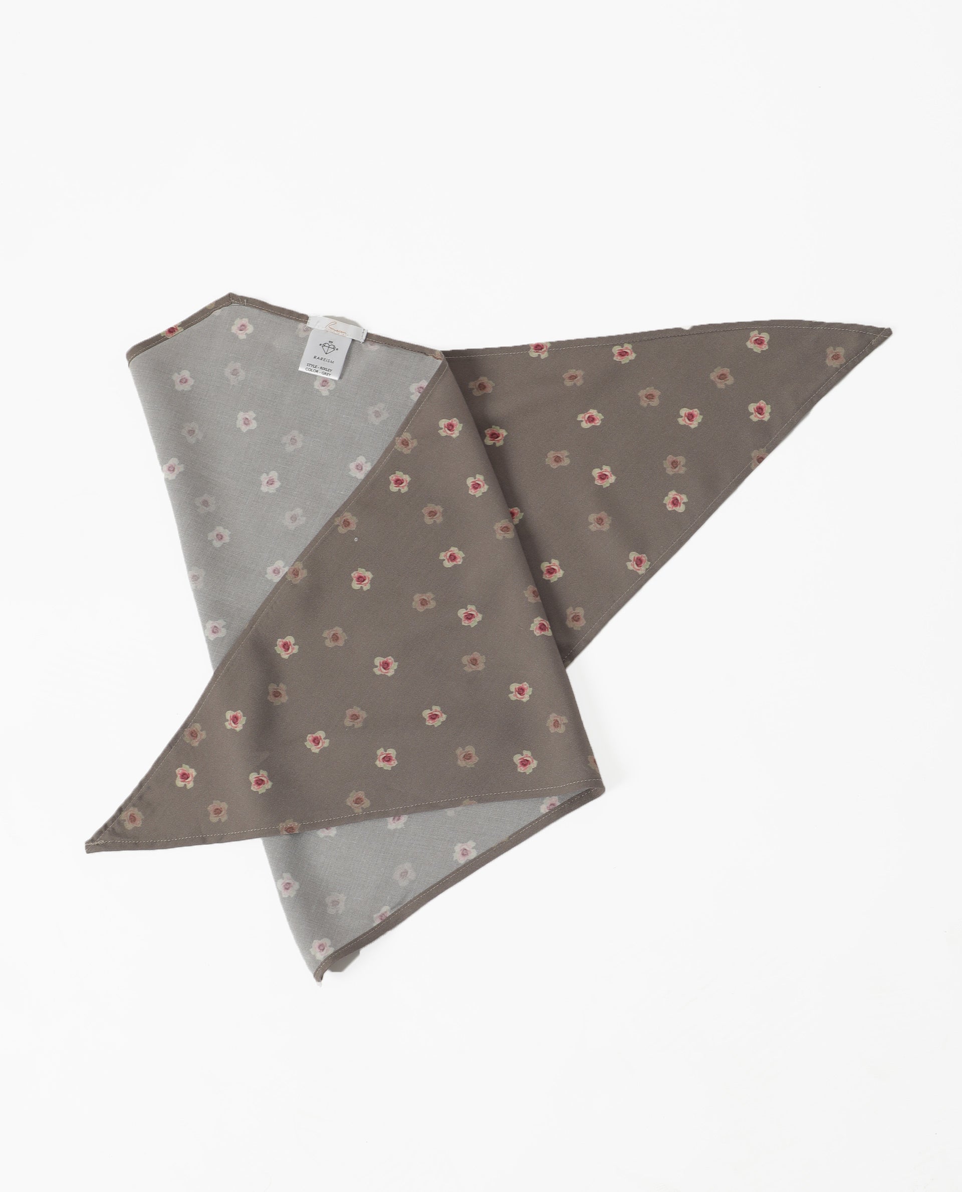 Rareism Women Rixley Grey Scarf Cotton Silk Fabric Print