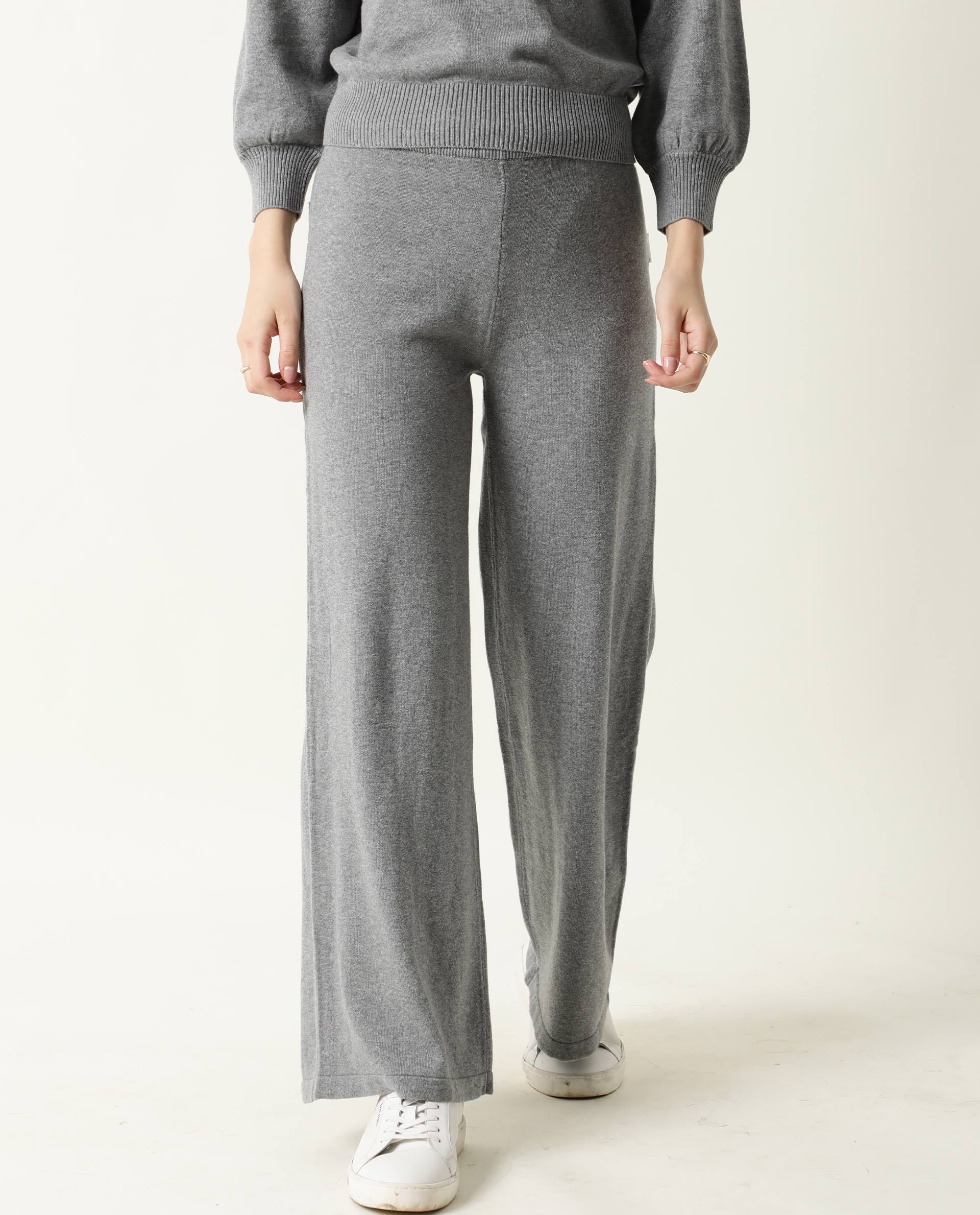 Rareism Women Finn Melange Grey Cotton Fabric Relaxed Fit Full Sleeves Solid Knee Length Hooded Track Suit