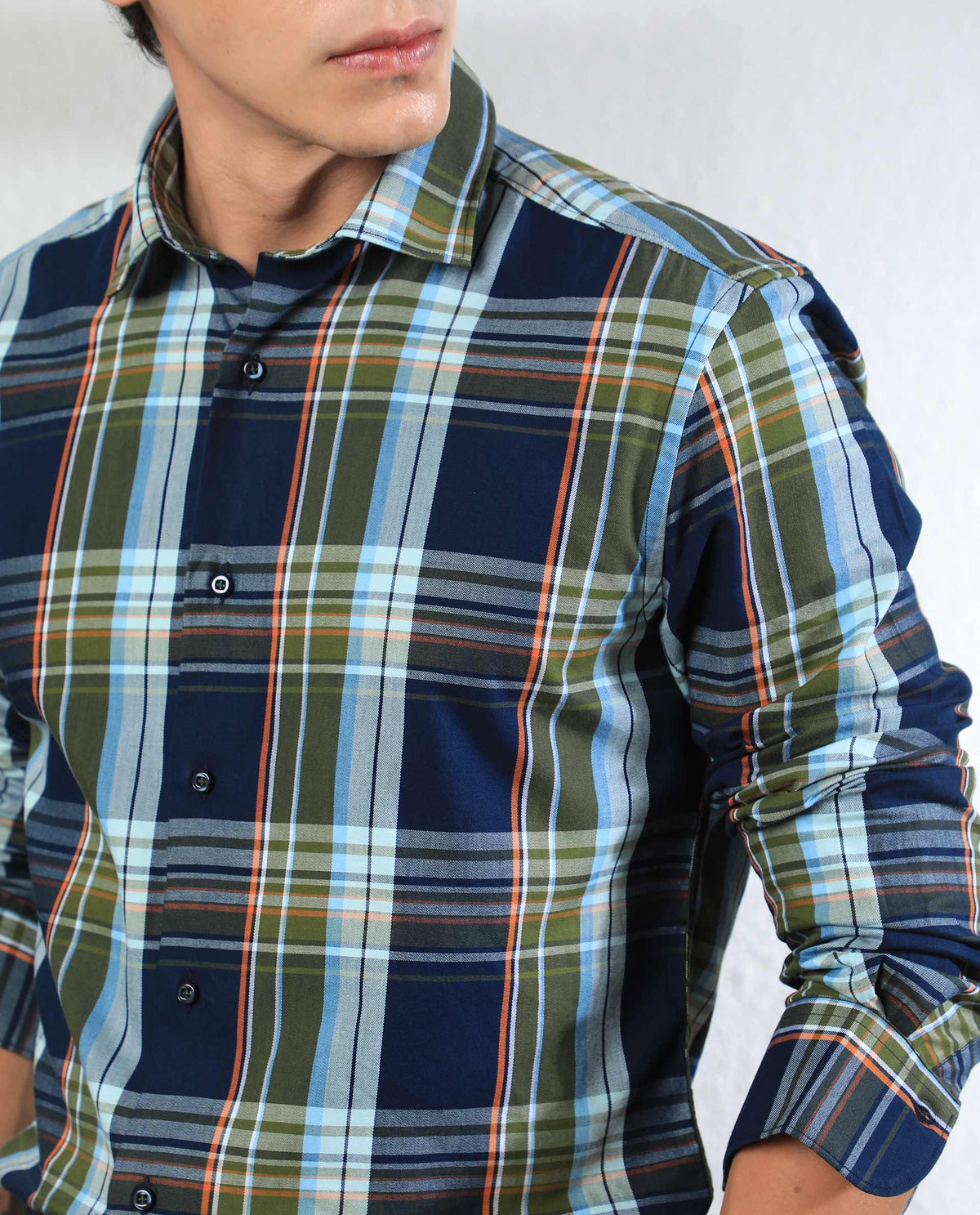 Rare Rabbit Men's Assis Green Cotton Fabric Full Sleeves Checks Shirt