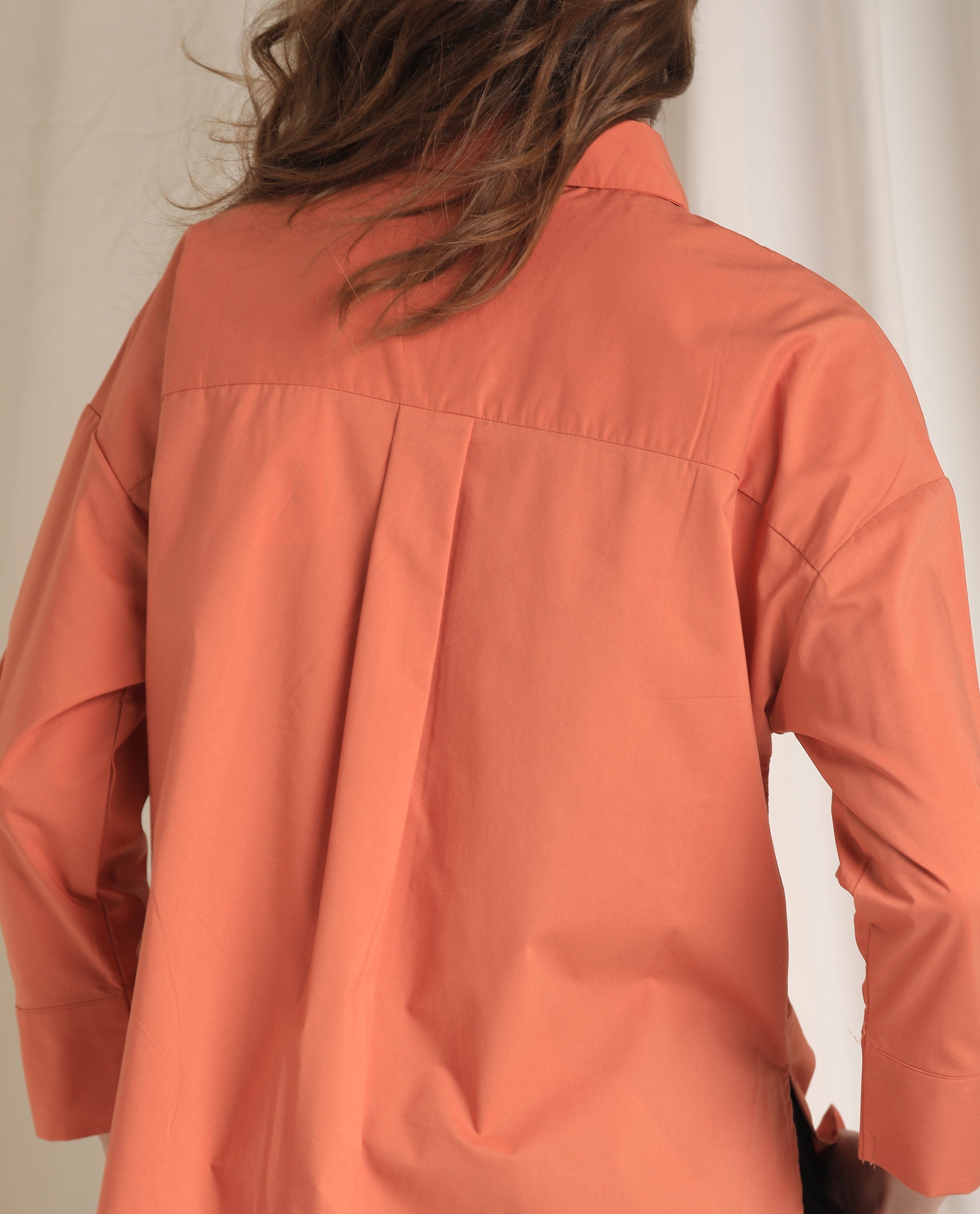 Rareism Womens Eleven Peach Top Polyester Fabric Regular Fit 3/4 Sleeve Collared Neck