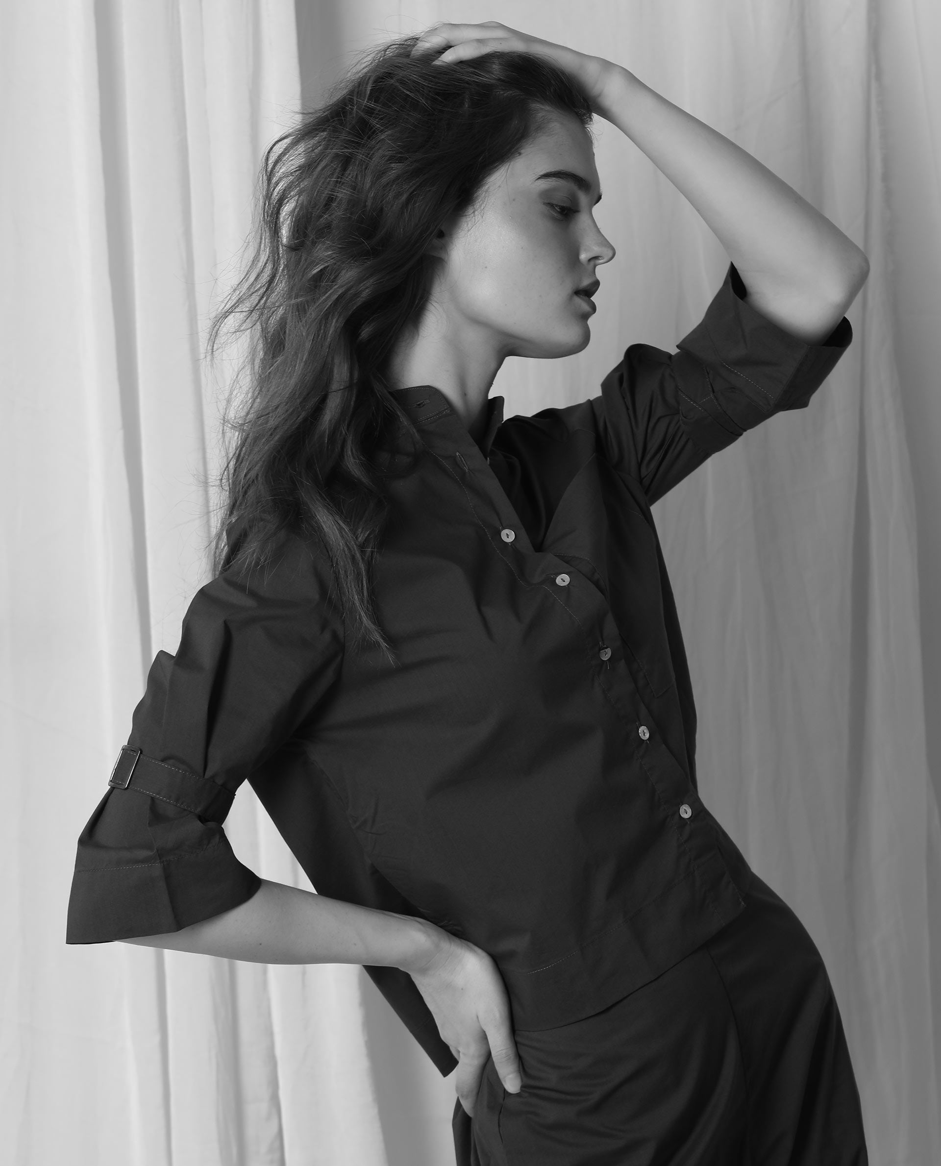 Rareism Womens Sendai Petrol Top Poly Lycra Fabric Regular Fit Half Sleeve Collared Neck