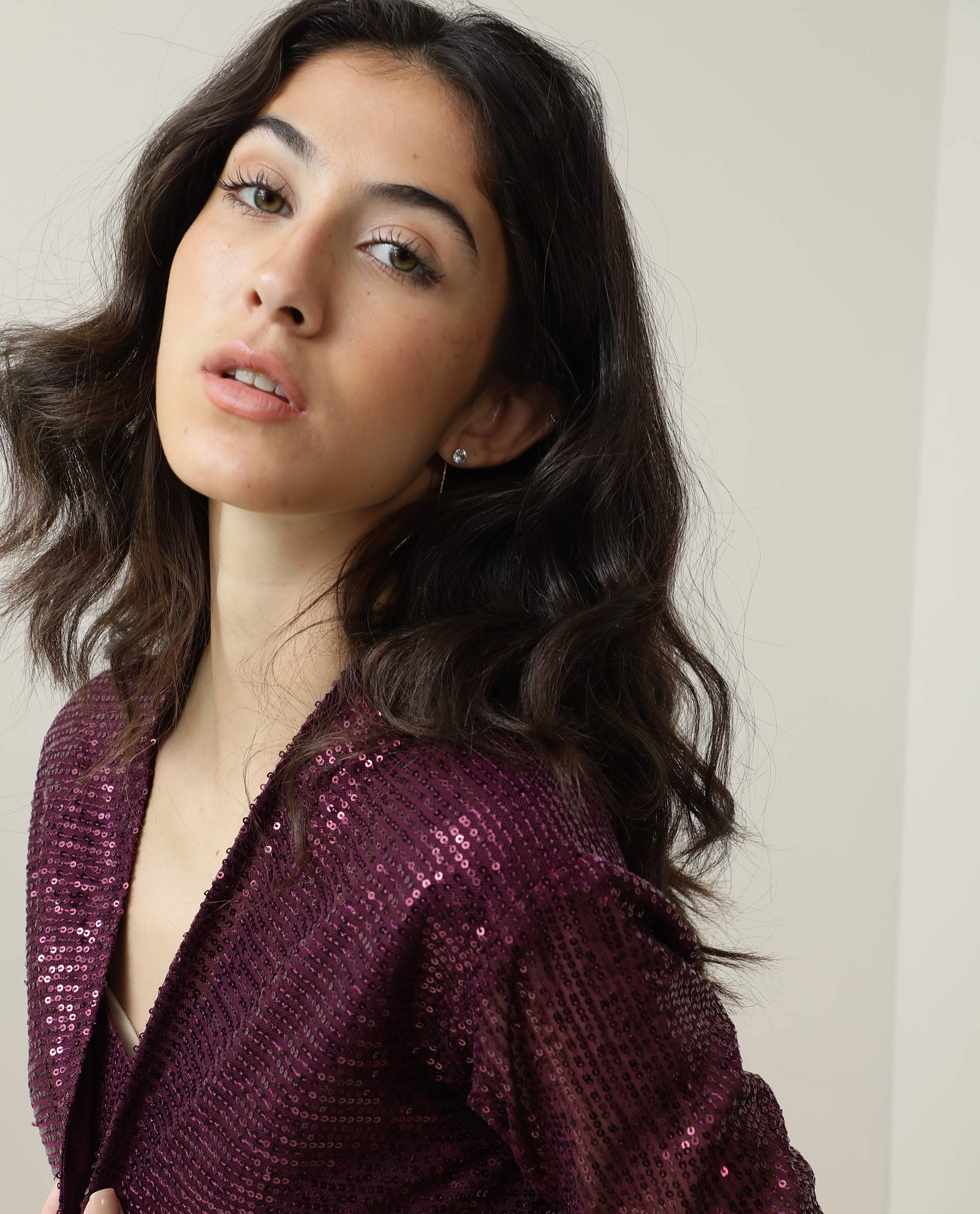 Rareism Women Agog Dark Maroon Nylon Fabric 3/4Th Sleeves Solid Collarless Knee Length Shrug