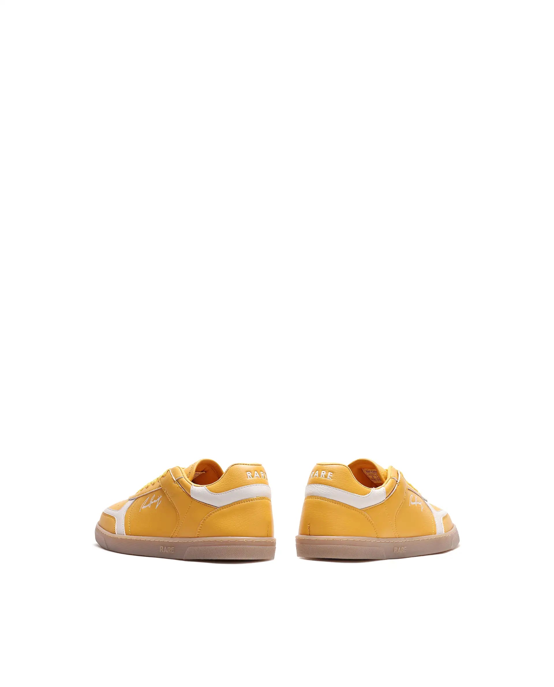 Rare Rabbit Men's Inforo Mustard Micro Leather Sneaker